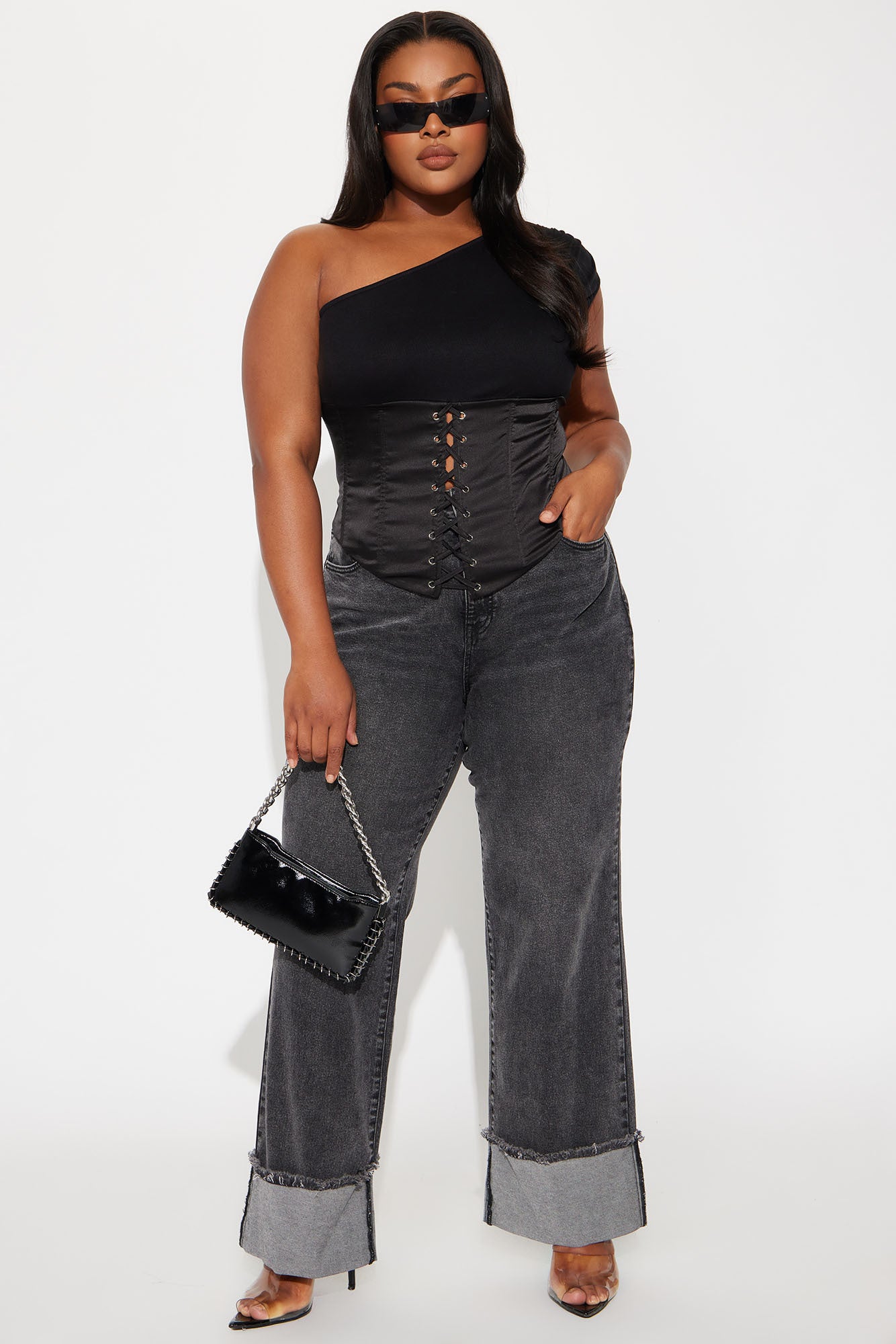 Love On The Line Corset Top - Black - Image 5