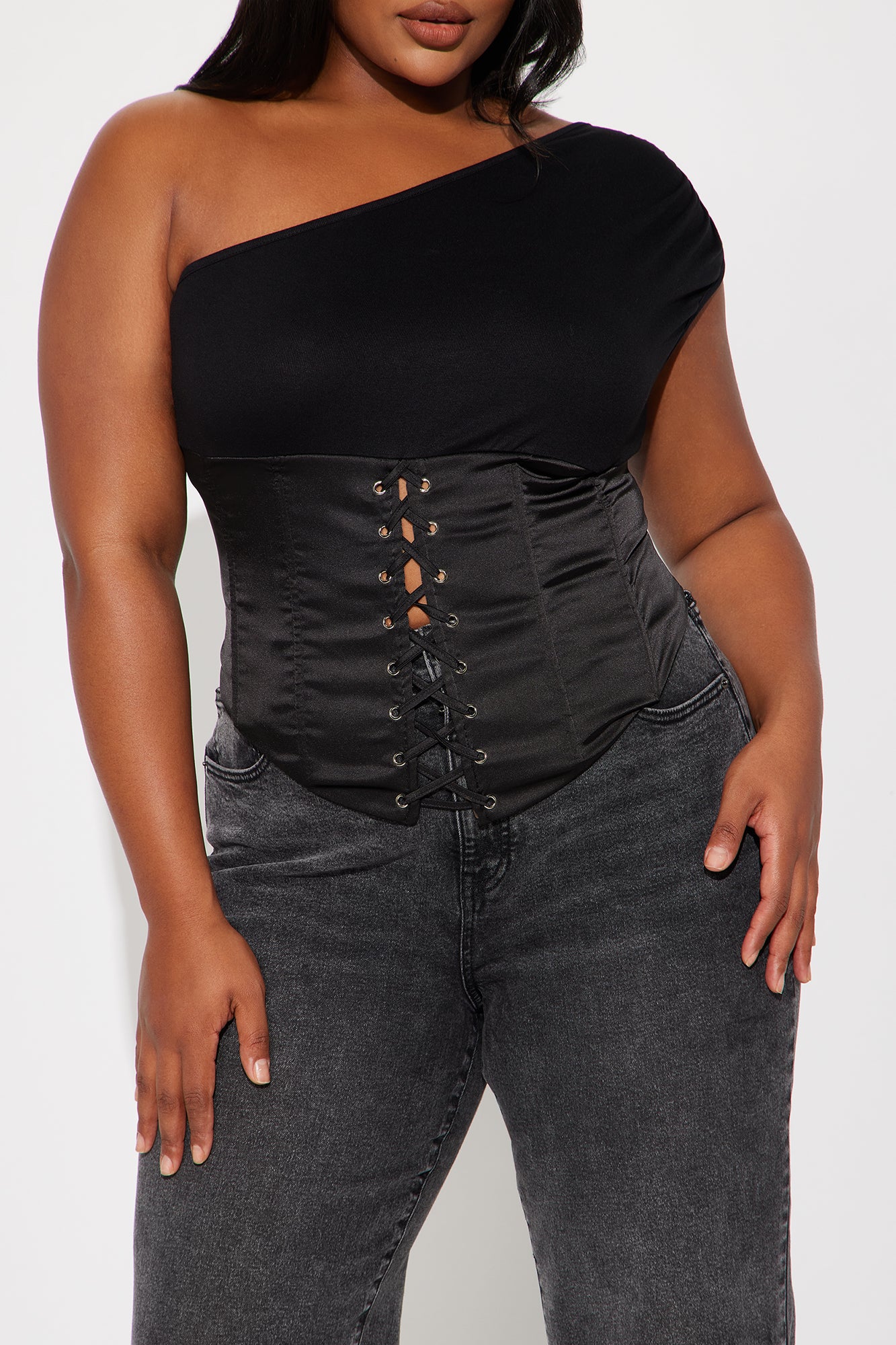 Love On The Line Corset Top - Black - Image 6