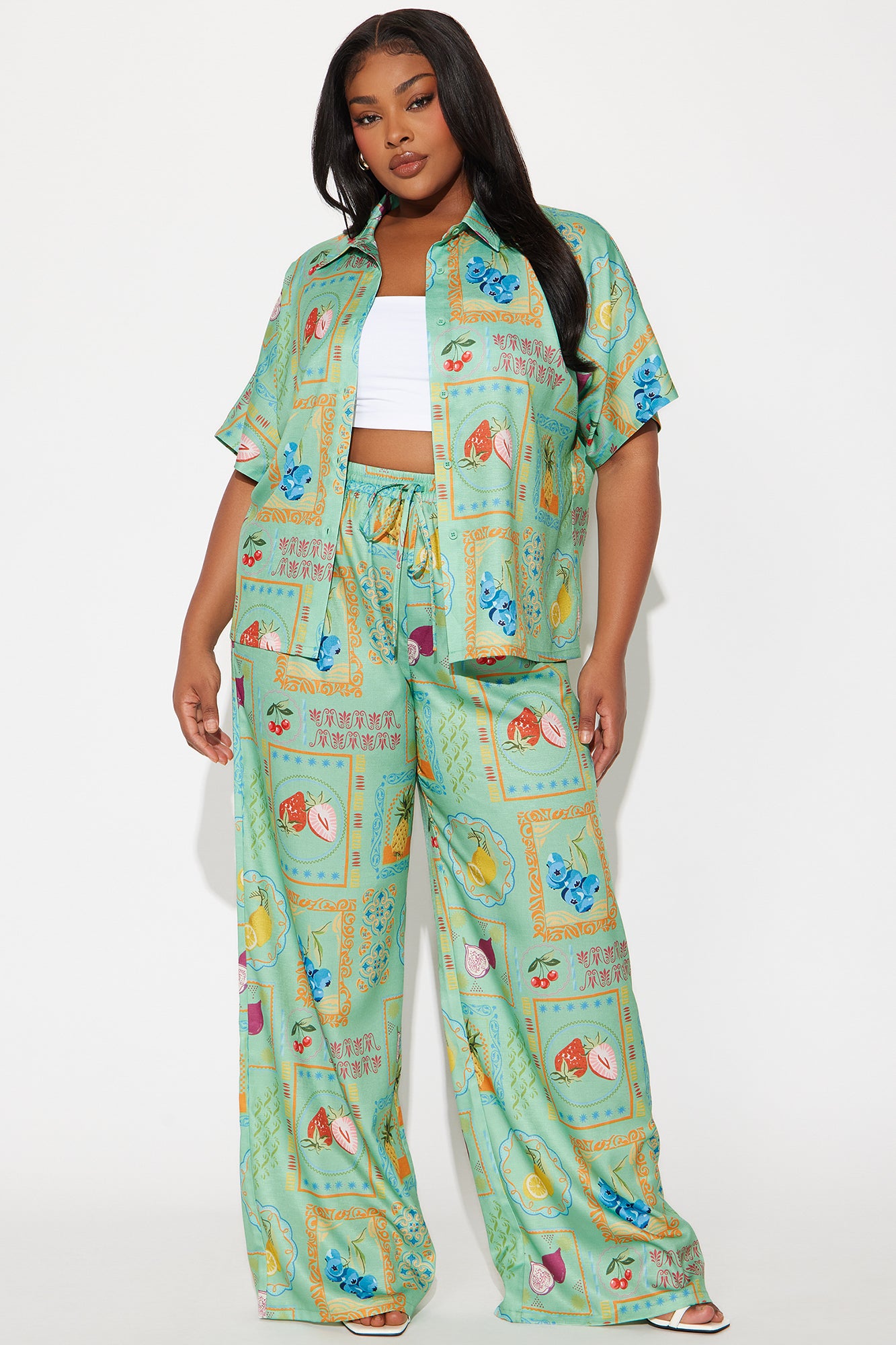 Calling For Abundance Pant Set - Sage/combo - Image 4