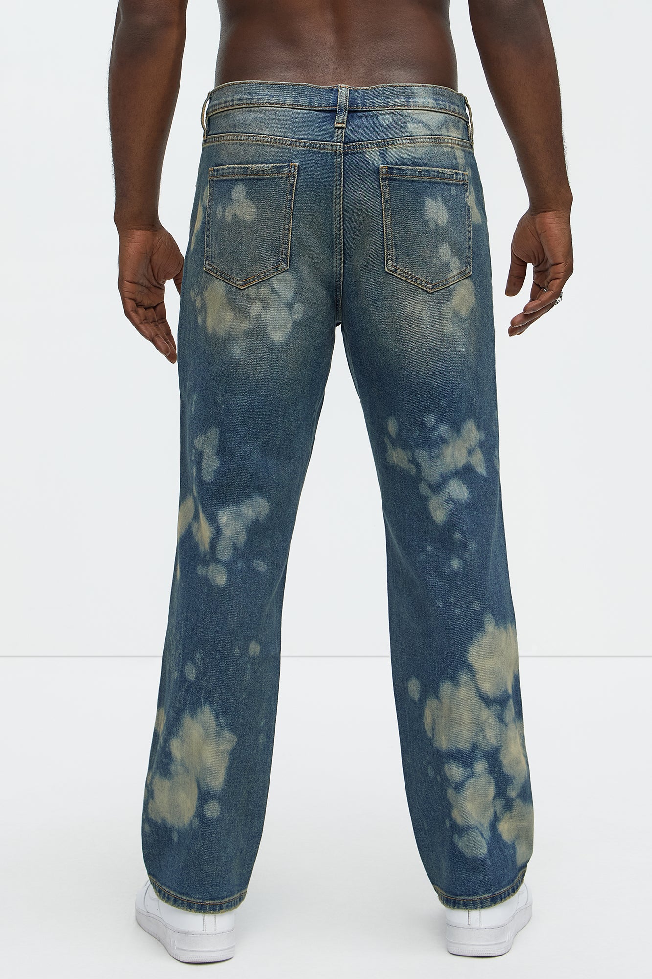Go At It Straight Stained Jeans - Vintage Blue Wash - Image 5