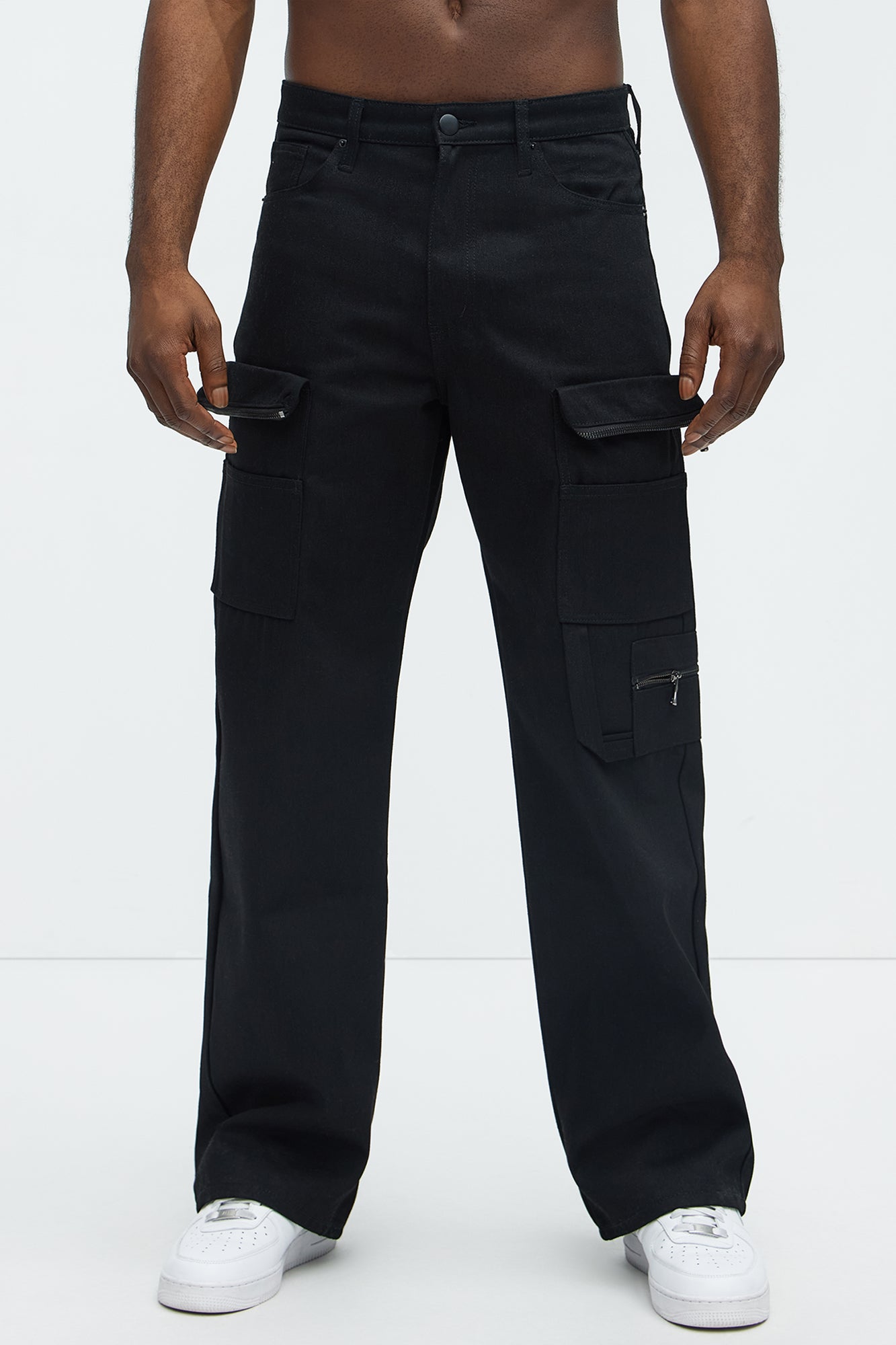 Go With It Cargo Baggy Pants - Black - Image 4