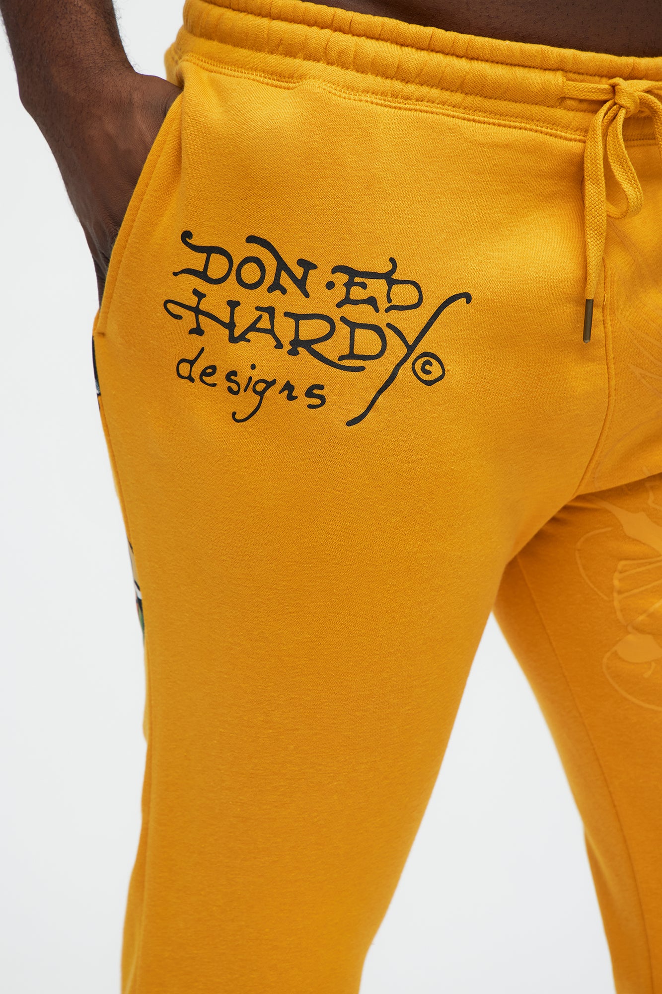 Ed Hardy Snake Bootcut Sweatpants - Yellow - Image 4