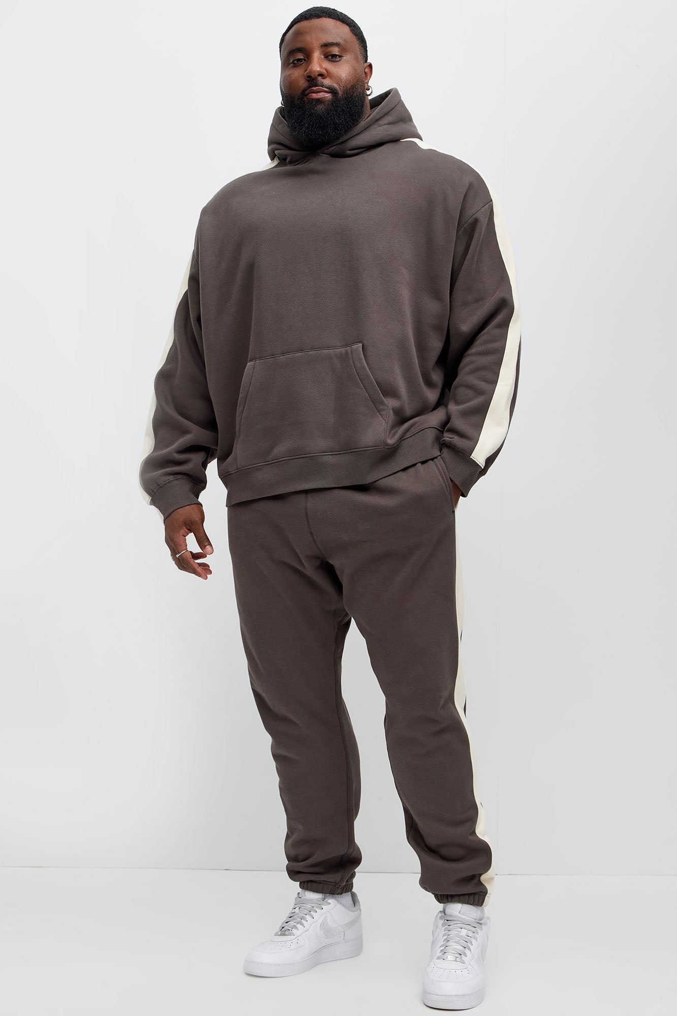 Tyson Heavyweight Oversized Striped Hoodie - Olive - Image 6