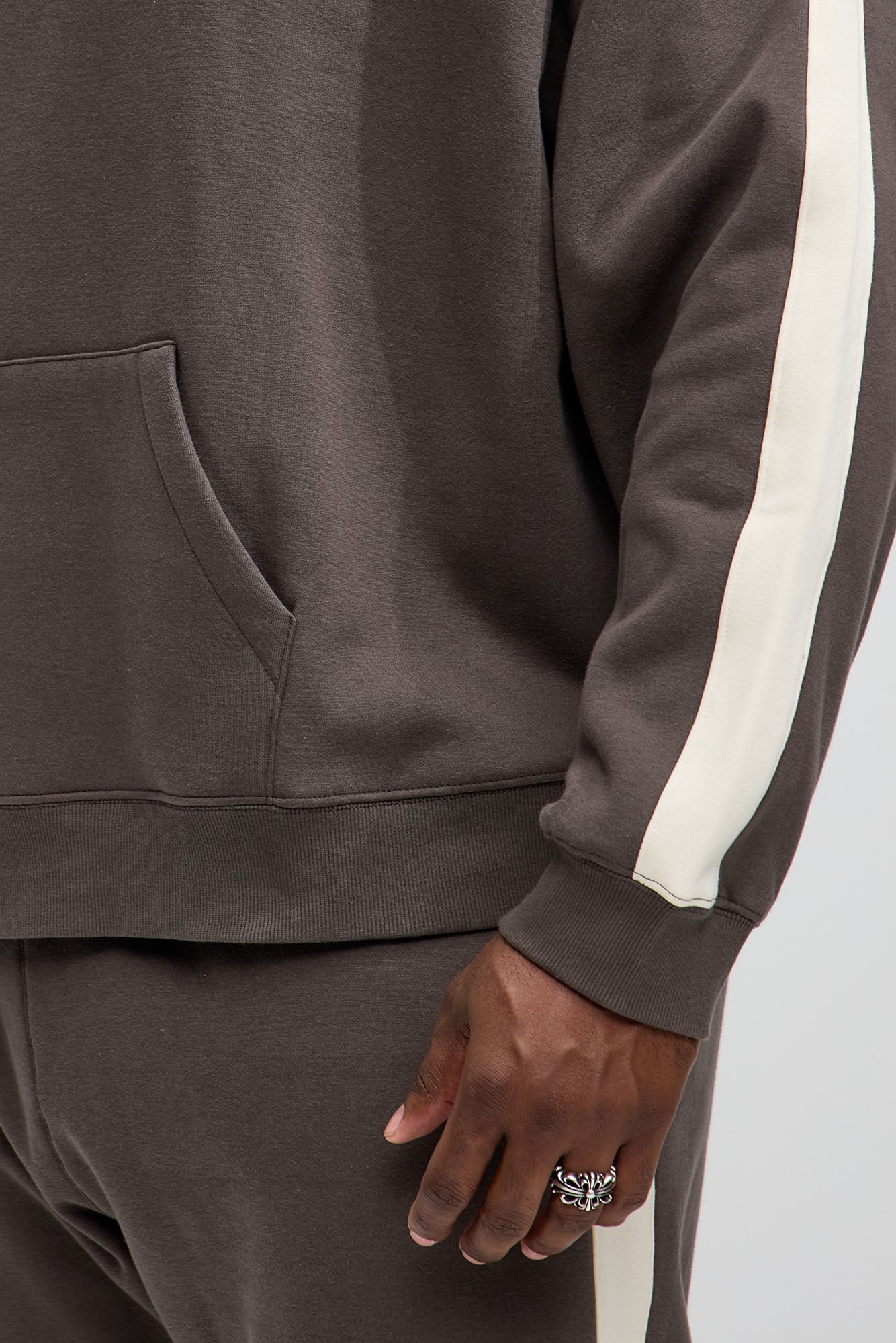 Tyson Heavyweight Oversized Striped Hoodie - Olive - Image 7