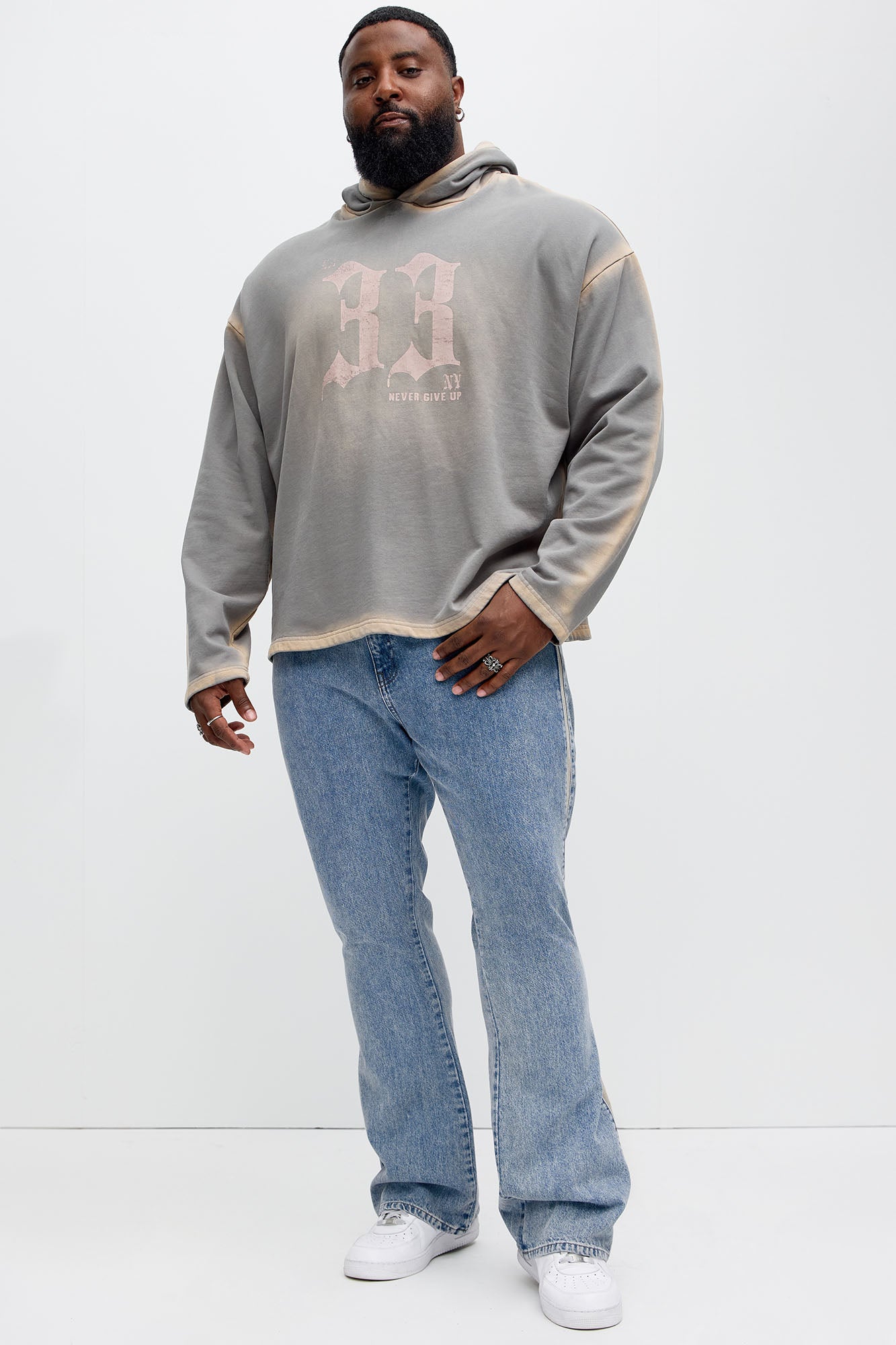 Side Stripe Stacked Slim Flare Jeans - Light Wash - Image 7