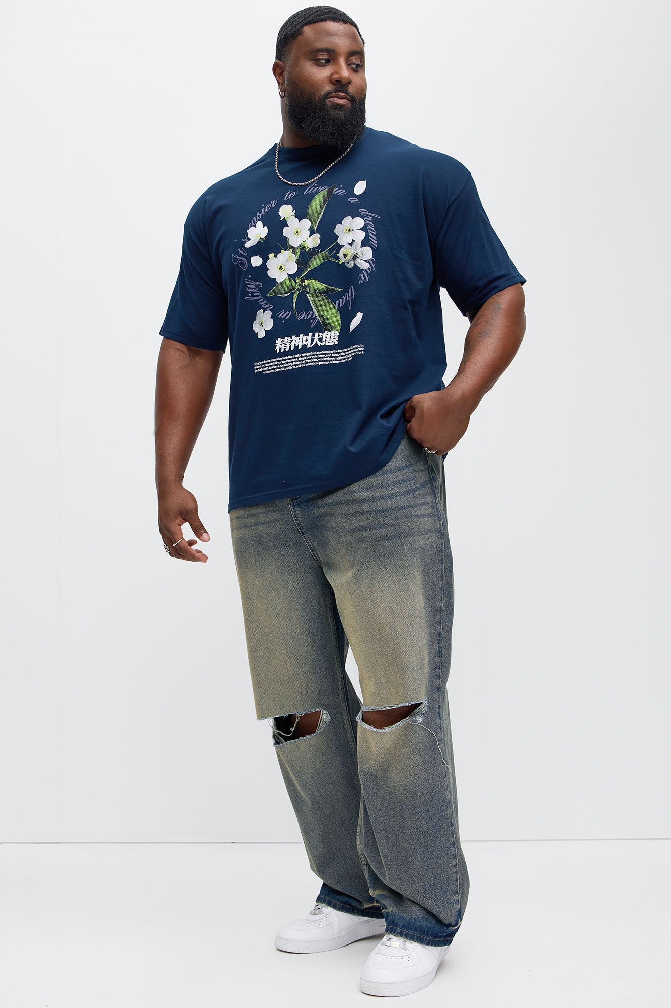 James Distressed Vintage Baggy Jeans - Vintage Blue Wash - Image 7
