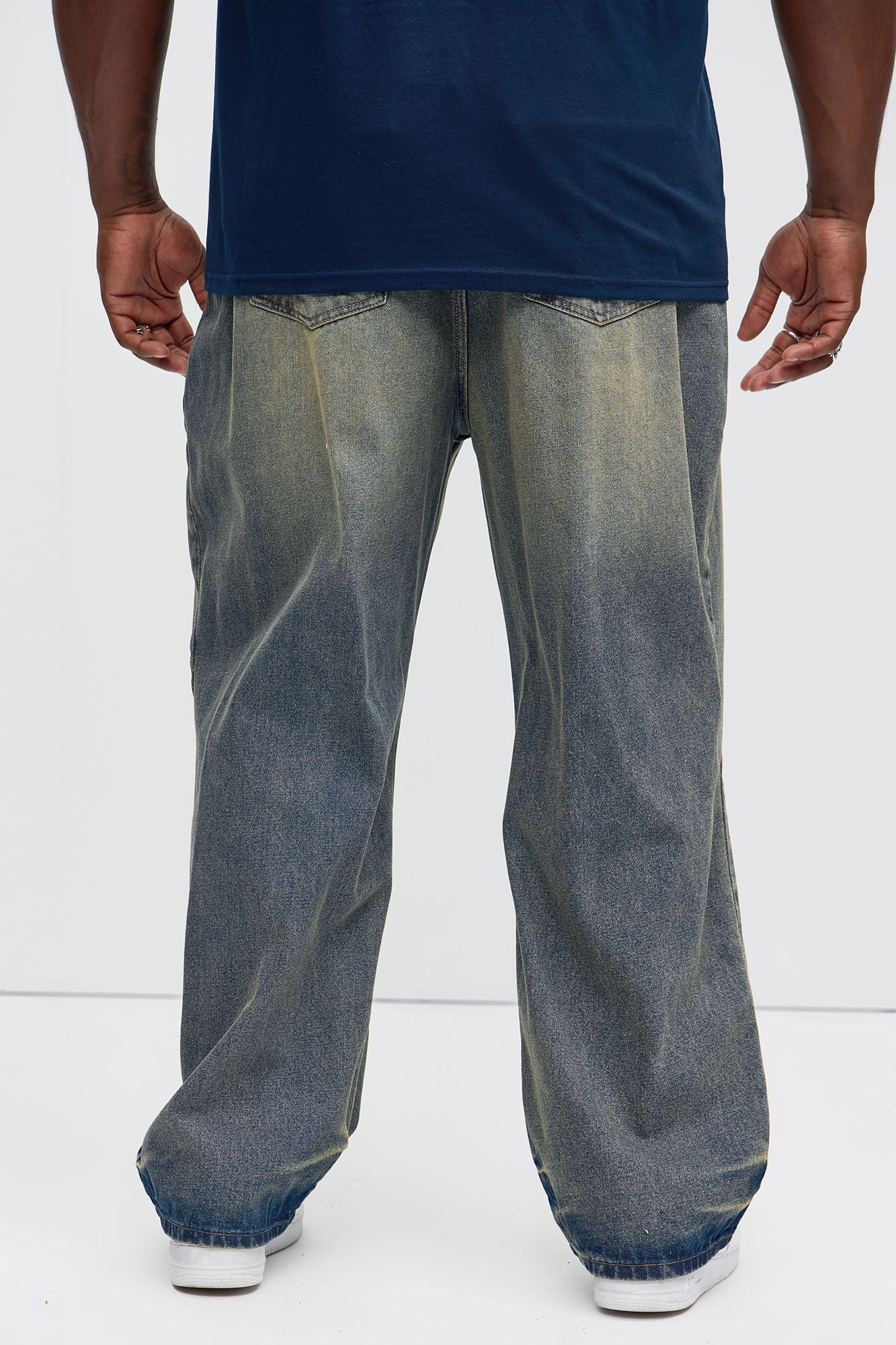 James Distressed Vintage Baggy Jeans - Vintage Blue Wash - Image 9