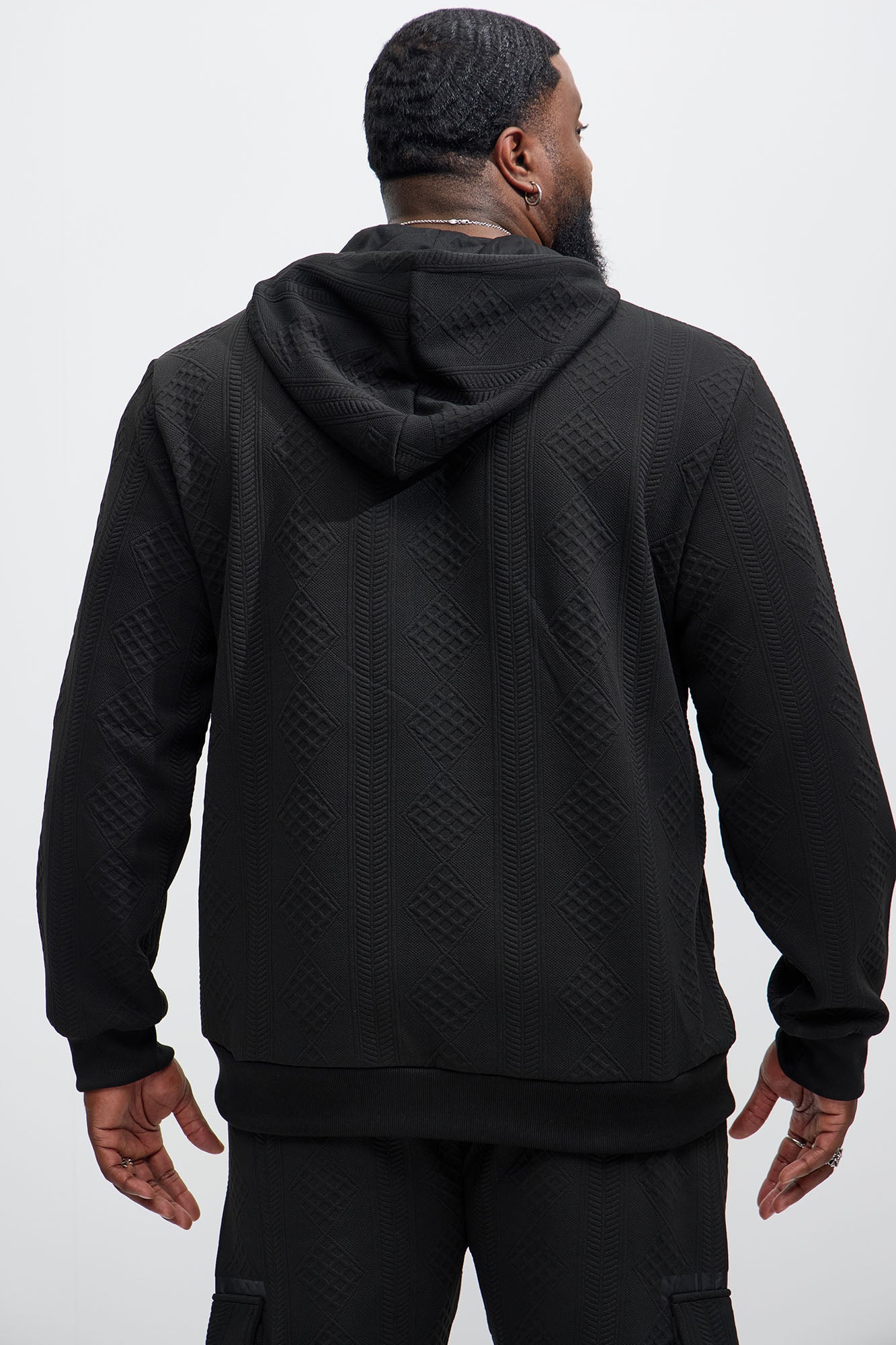 Practical Quarter Zip Hoodie - Black - Image 9