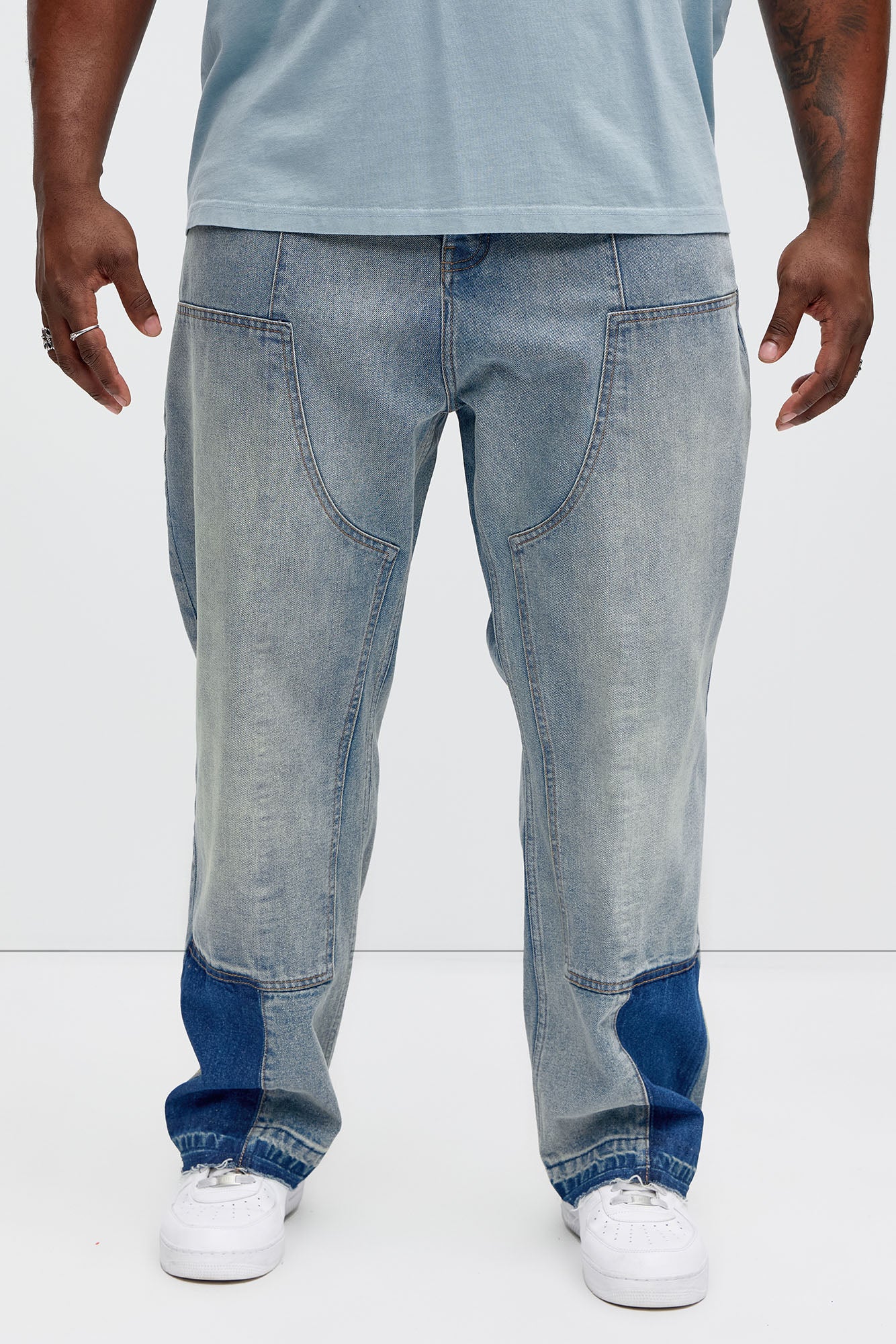 Silbano Straight Carpenter Jeans - Vintage Blue Wash - Image 6