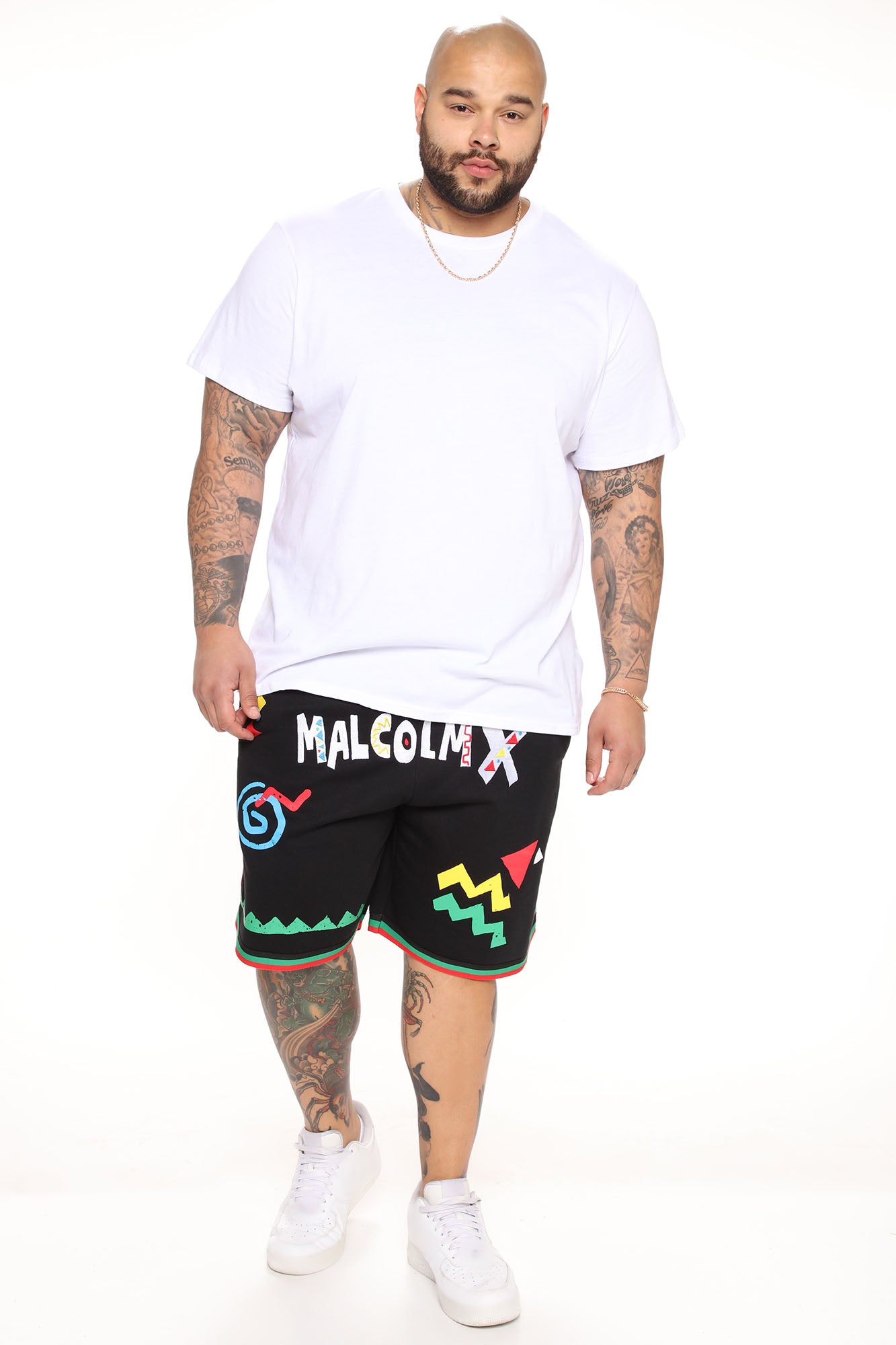 Malcom X Art Shorts - Black - Image 7