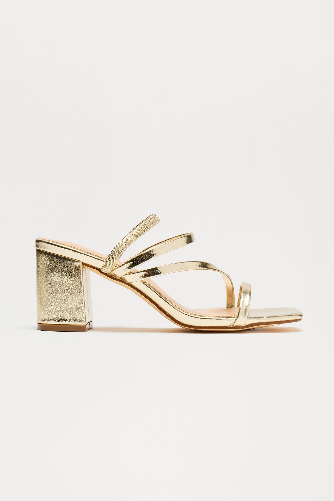Hattie Square Toe Mules - Gold - Image 3