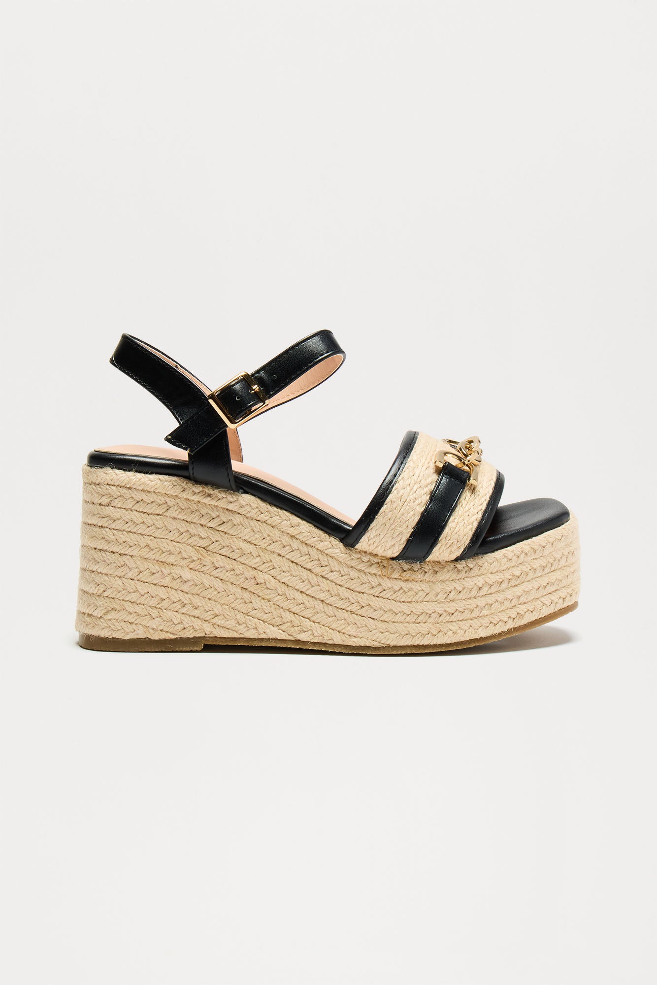 Renata Hardware Platform Wedges - Black - Image 3