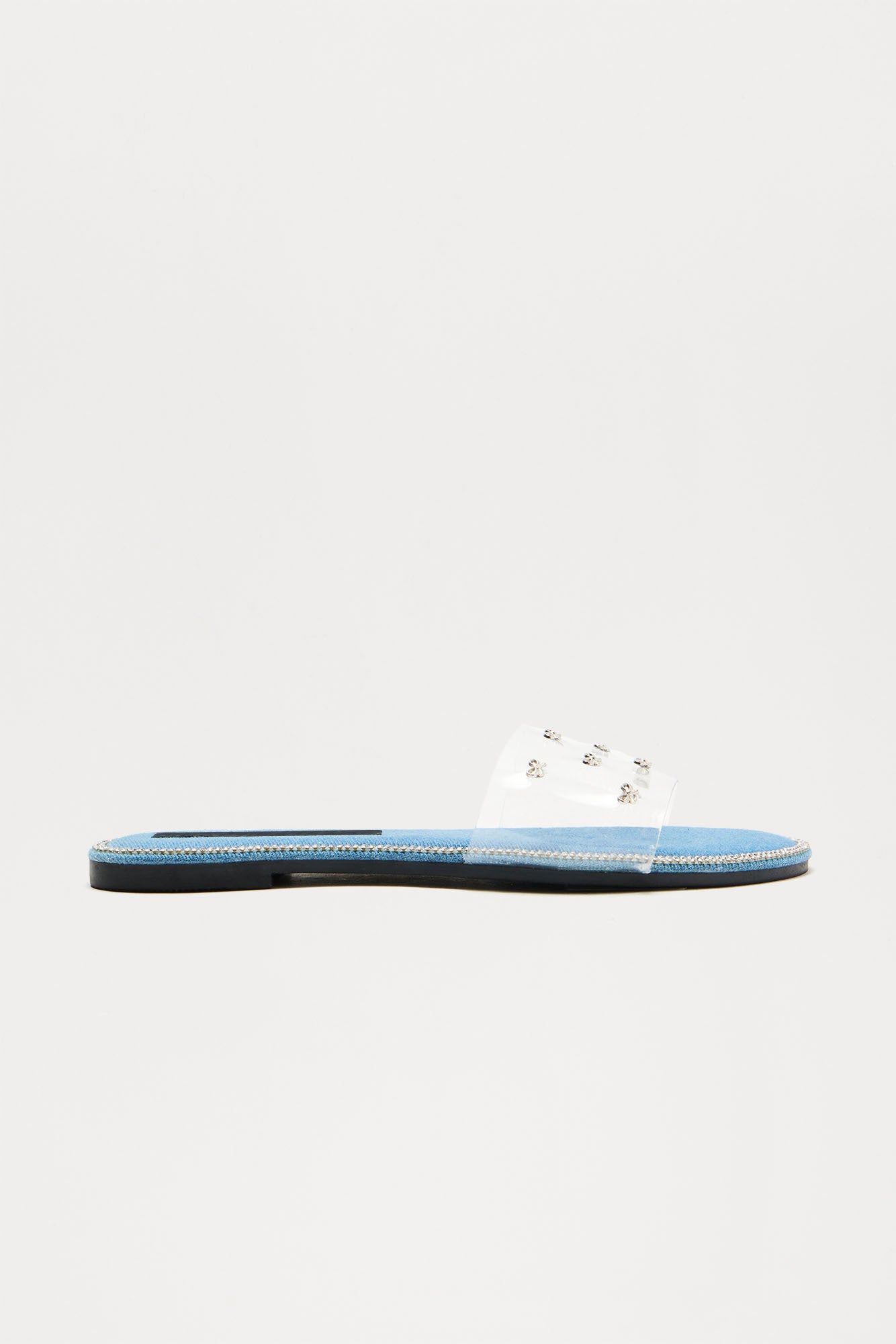Kasen Rhinestone Trim Sandals - Denim - Image 3