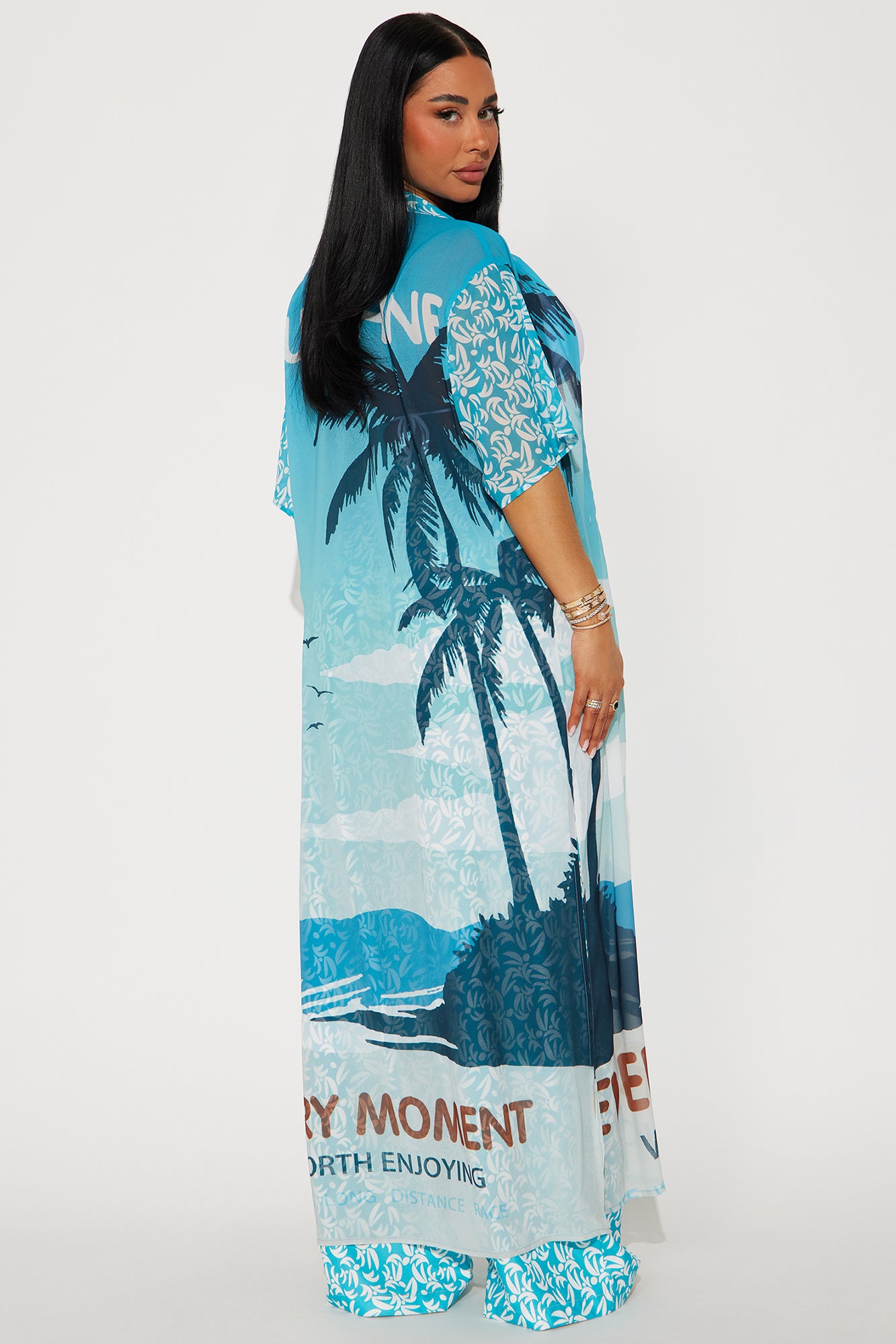 Coastal Escape Pant Set - Aqua - Image 3