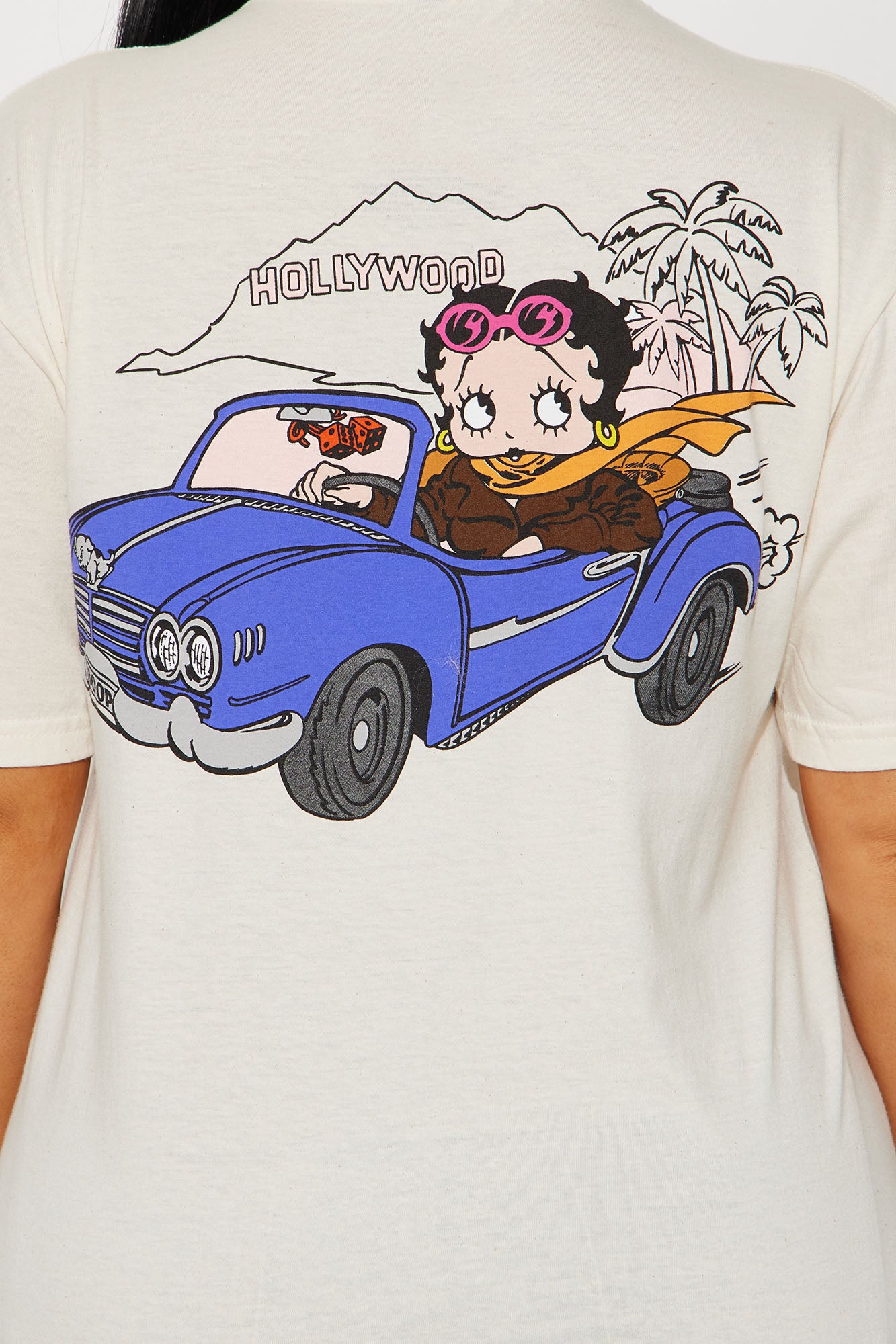 Betty Boop Blvd Oversized Tee - Cream - Image 5
