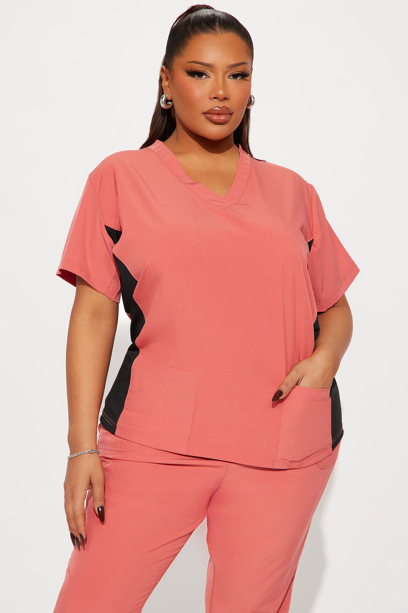 Get Better 4 Way Stretch Scrub Uniform Jogger Set - Terracotta - Image 5