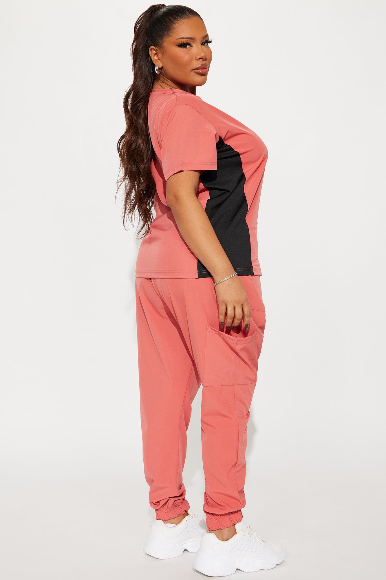 Get Better 4 Way Stretch Scrub Uniform Jogger Set - Terracotta - Image 6