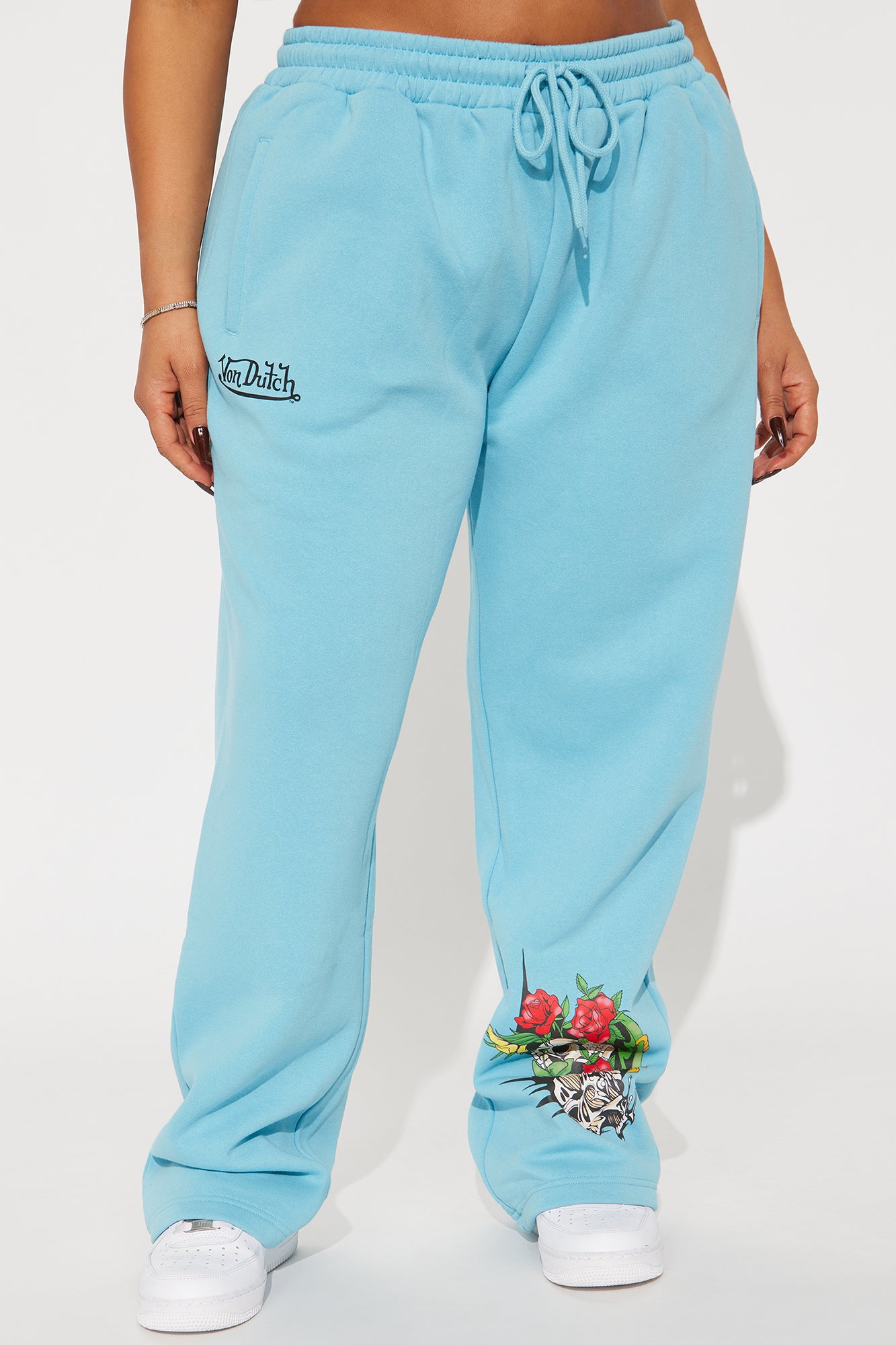 Von Dutch Skull Oasis Wide Leg Pant - Blue/combo - Image 6