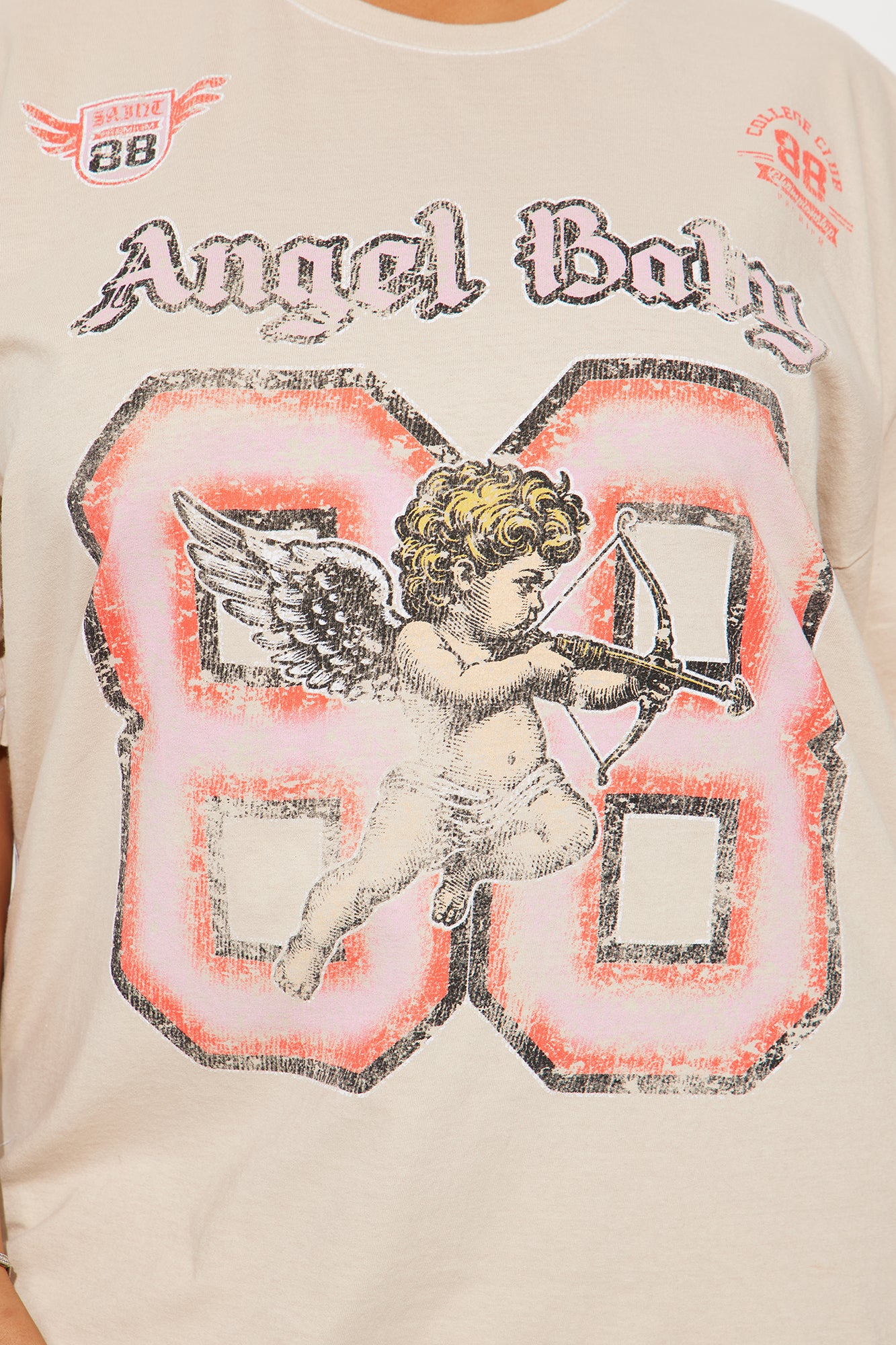 Angel Baby 88 Washed Oversized Tee - Sand - Image 6