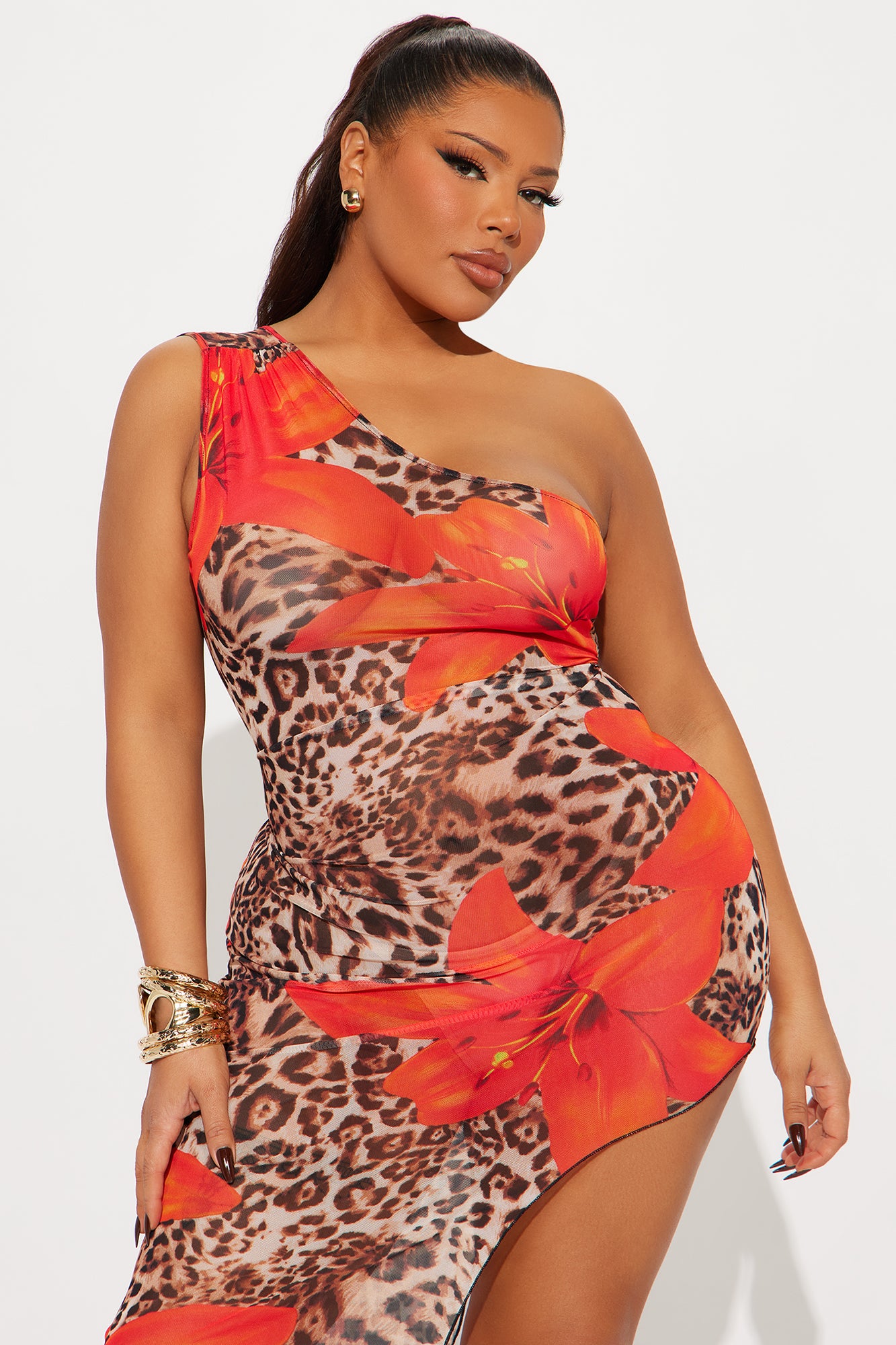 Run It Up Mesh Leopard Maxi Dress - Leopard - Image 5
