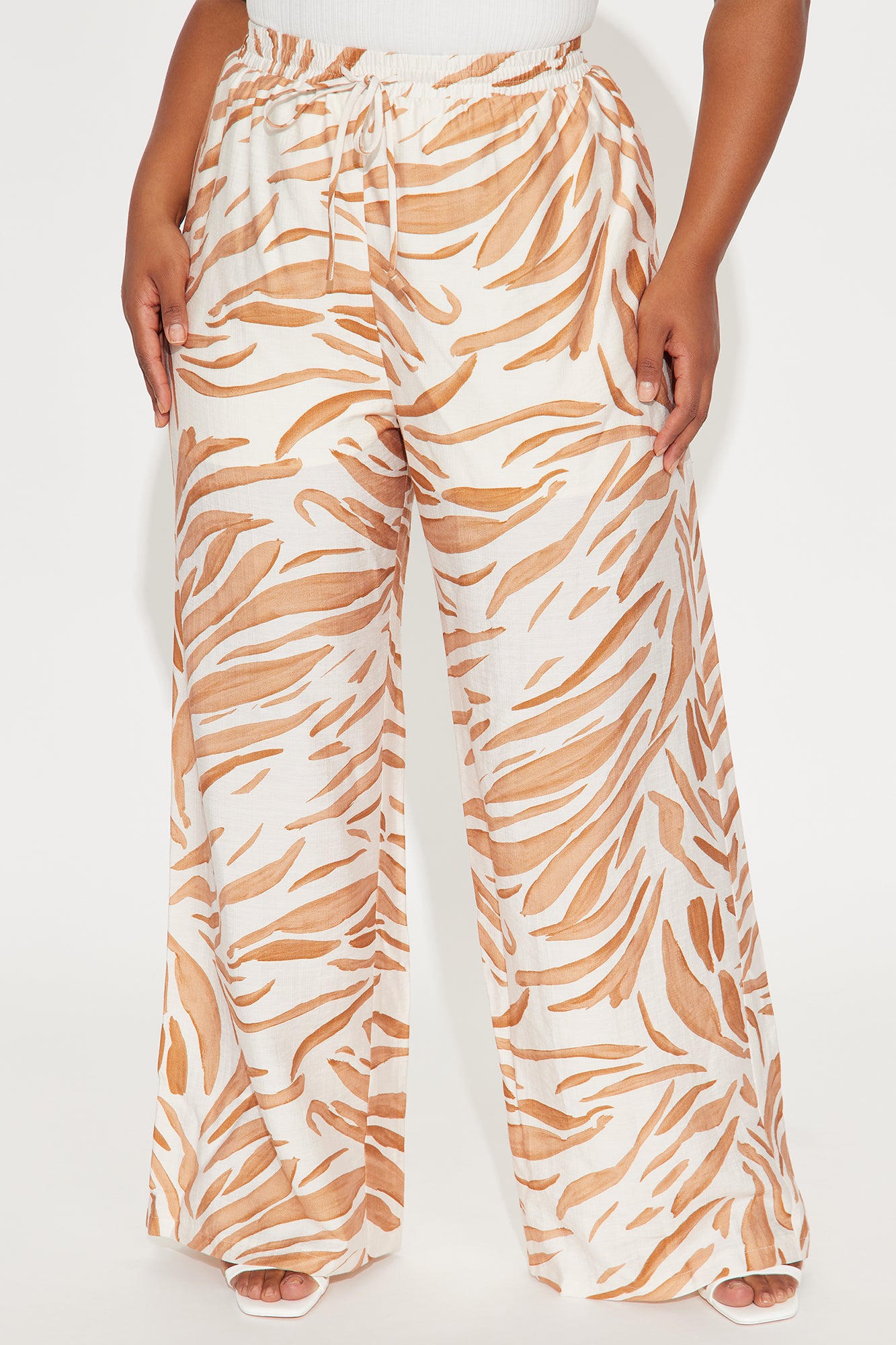 Somaya Wide Leg Pant - Brown/combo - Image 5