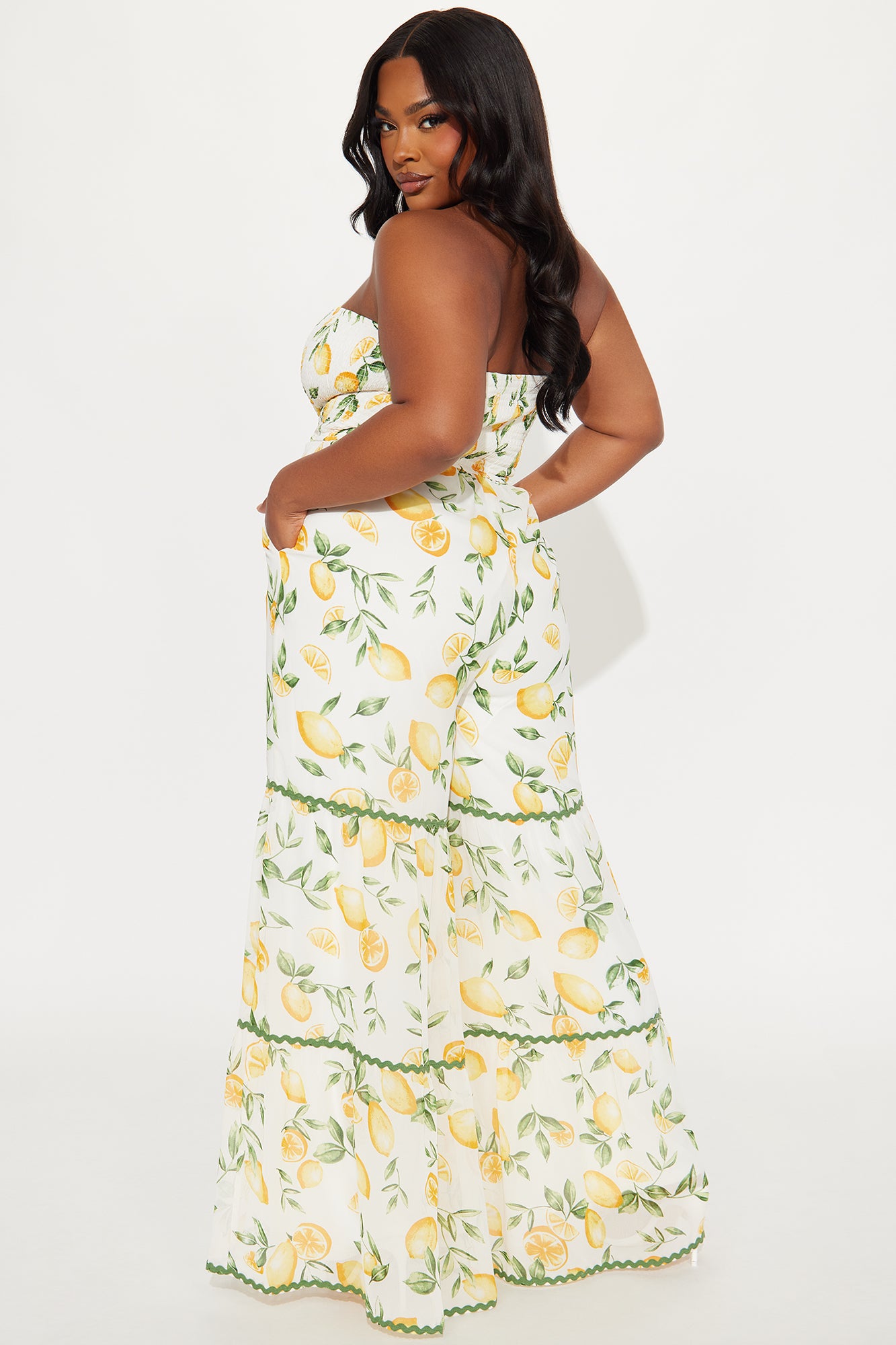 Brighten Your Day Fruit Print Jumpsuit - Yellow/combo - Image 6