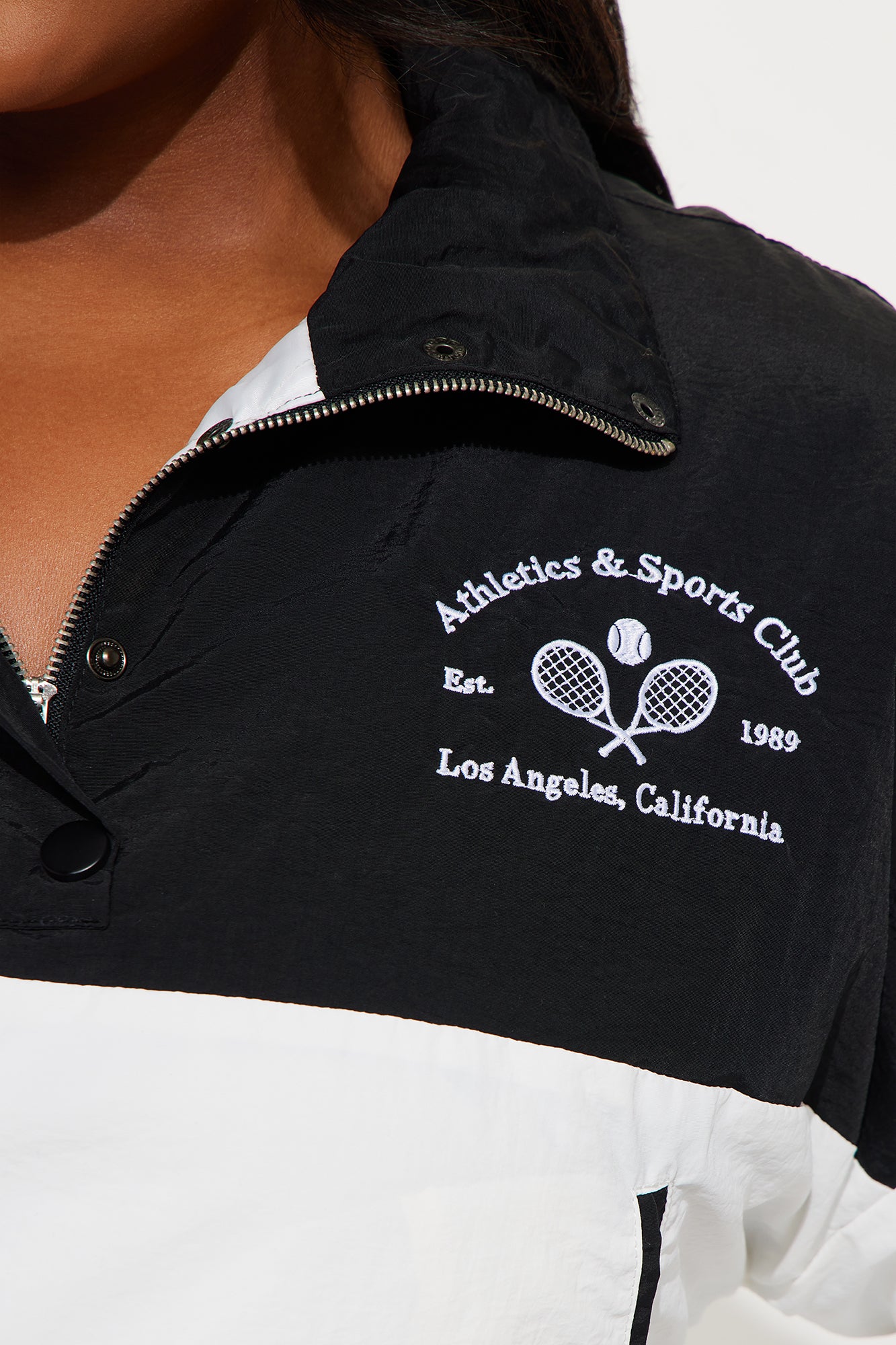 LA Sports Club Athletic Windbreaker - Black/White - Image 7