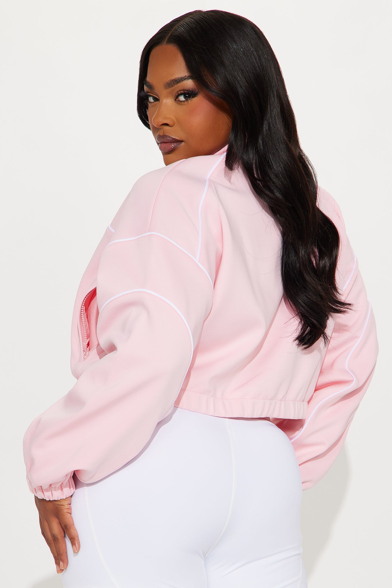 Jasmine Cropped Jacket - Pink - Image 7
