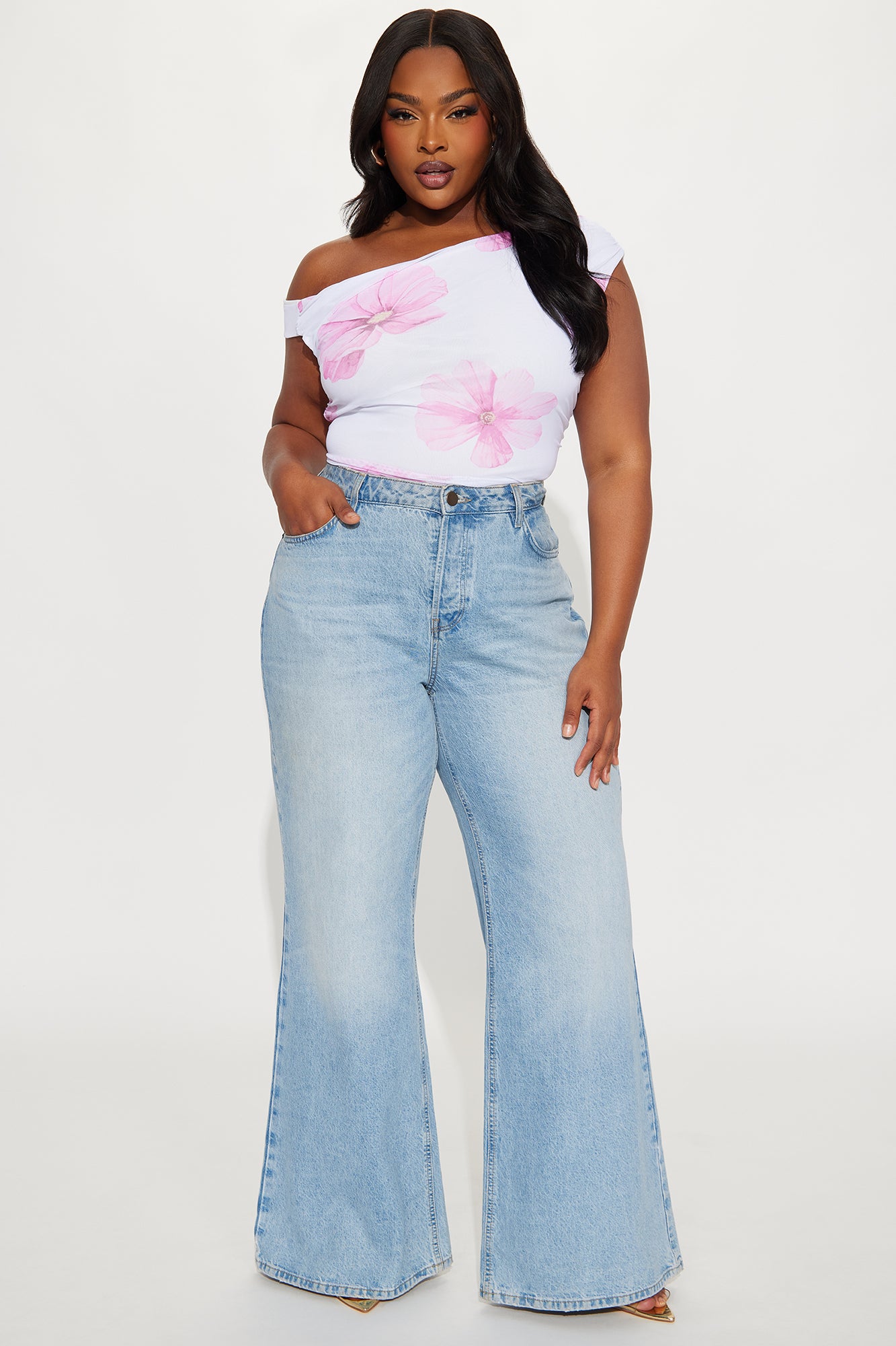 Sabrina Mesh Off Shoulder Bodysuit - White/combo - Image 6