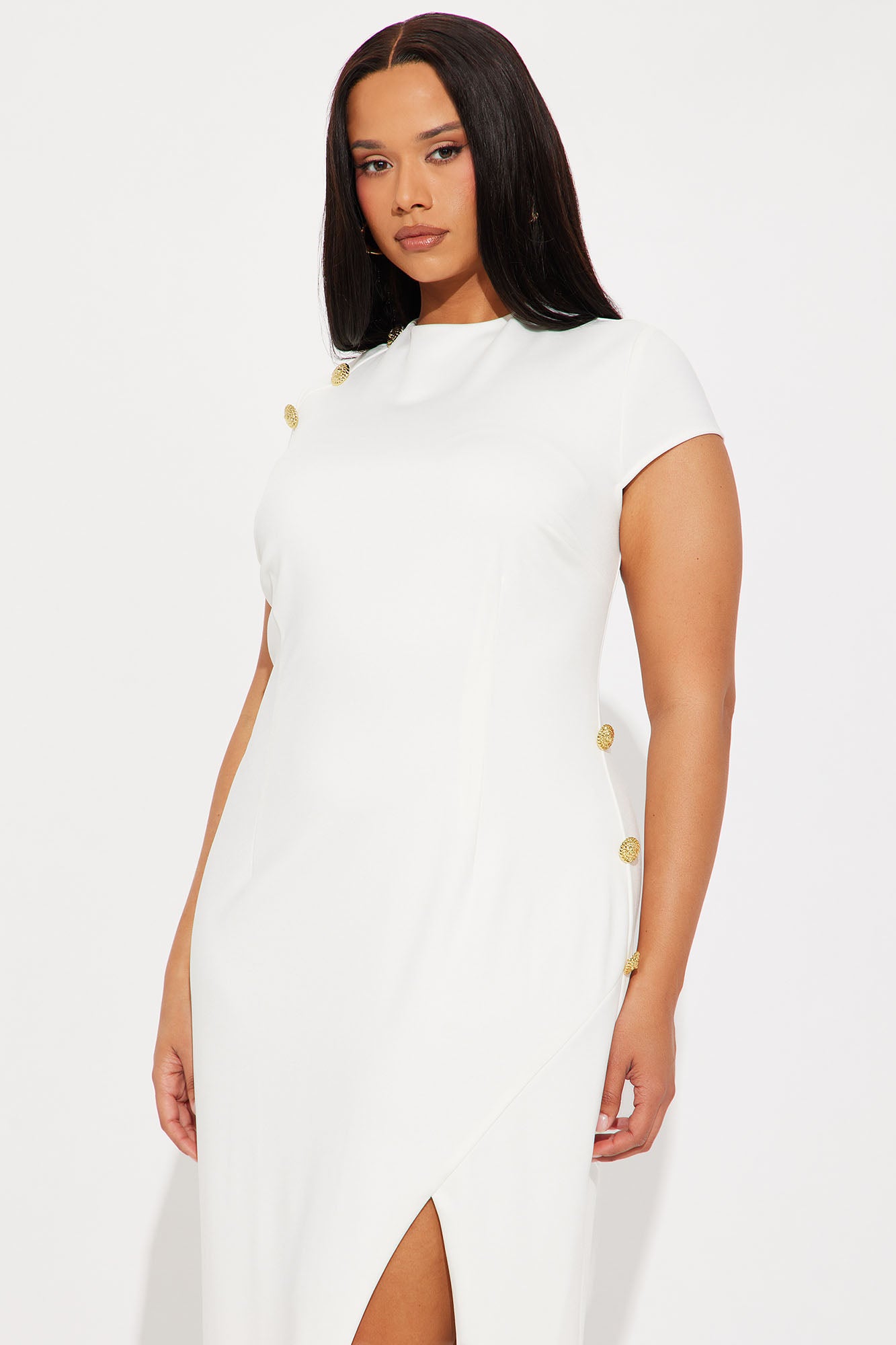 Talia Ponte Maxi Dress - White - Image 5