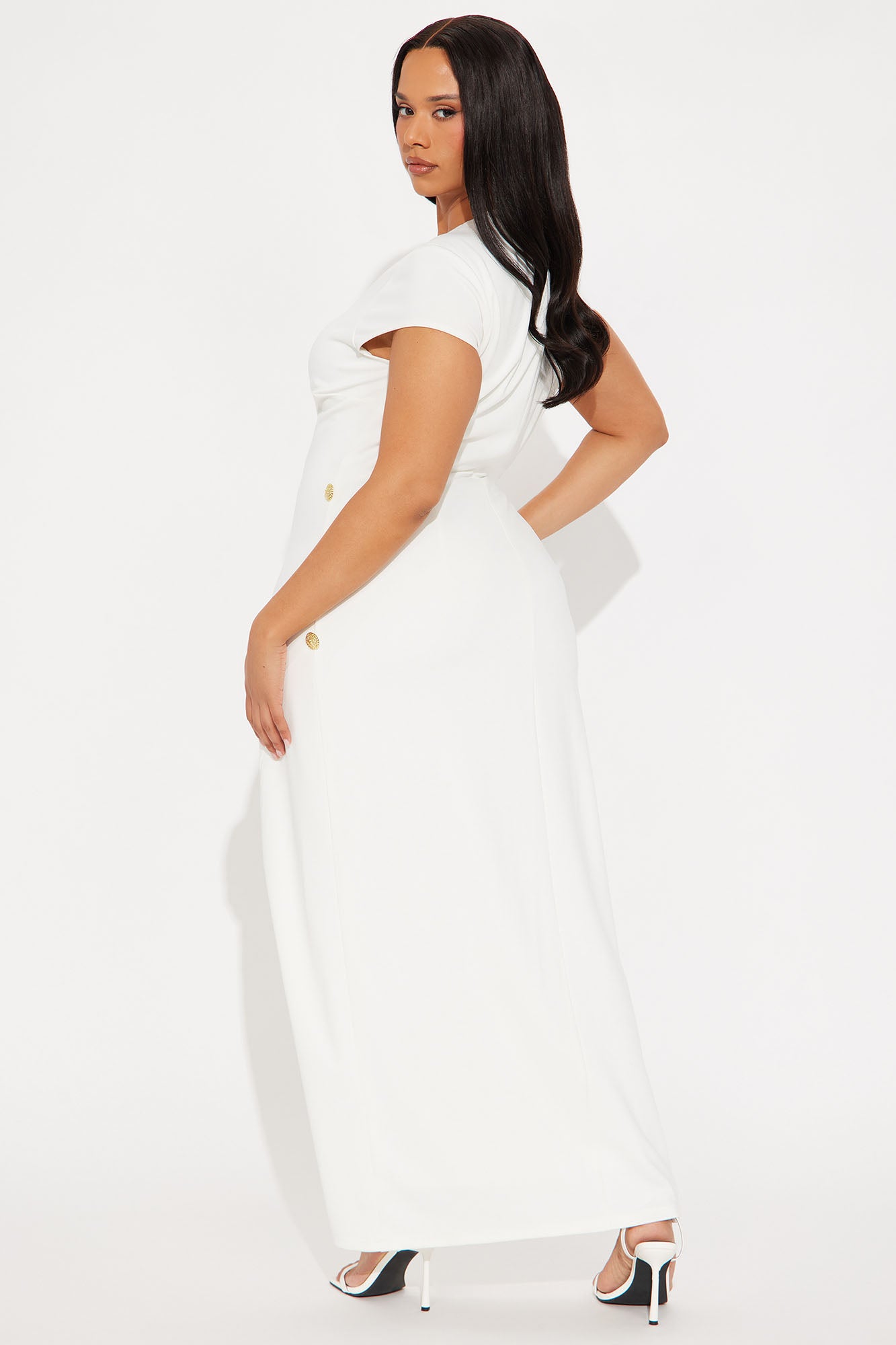 Talia Ponte Maxi Dress - White - Image 6