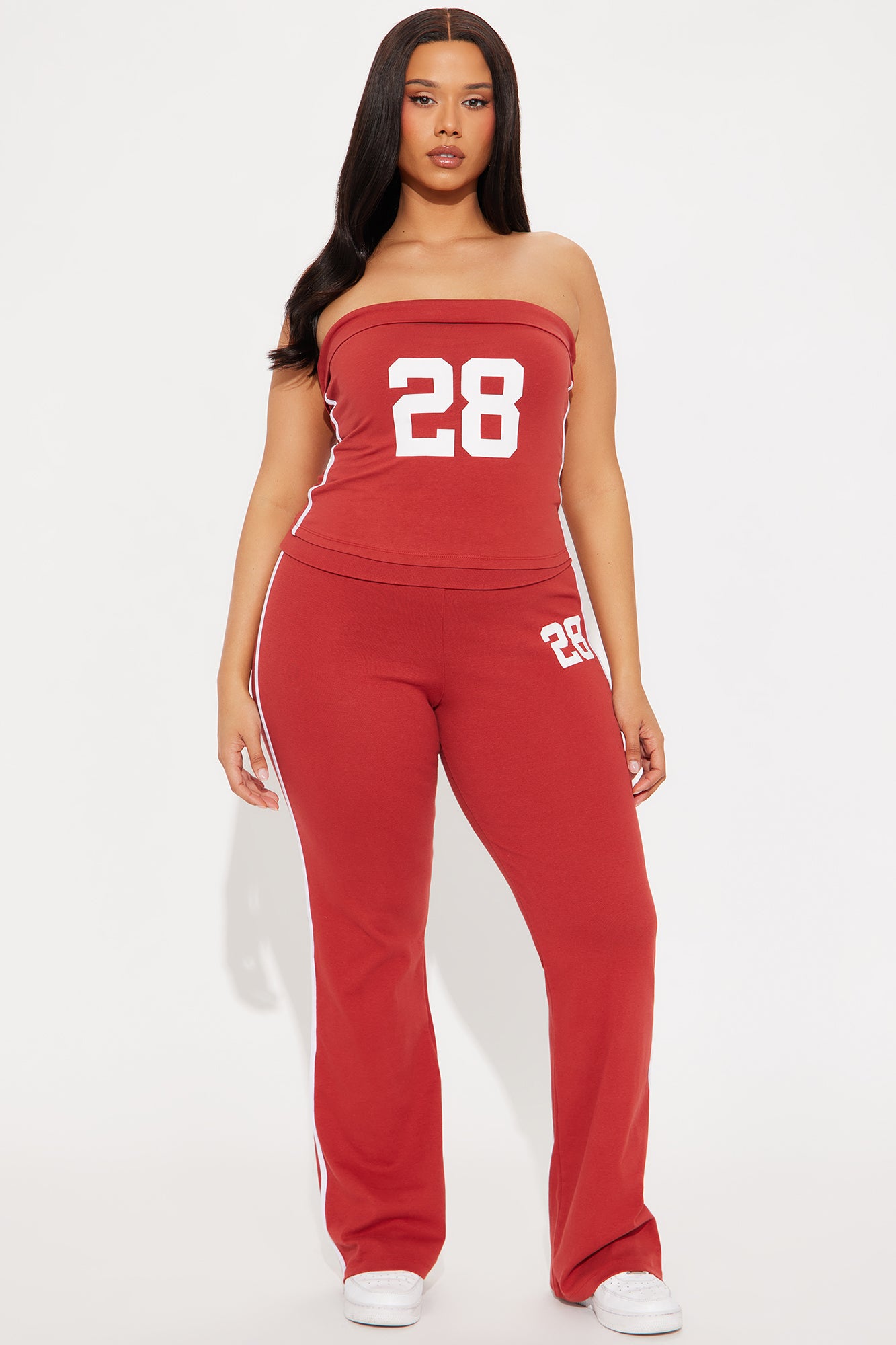 Jana 28 Pant Set - Red/combo - Image 4