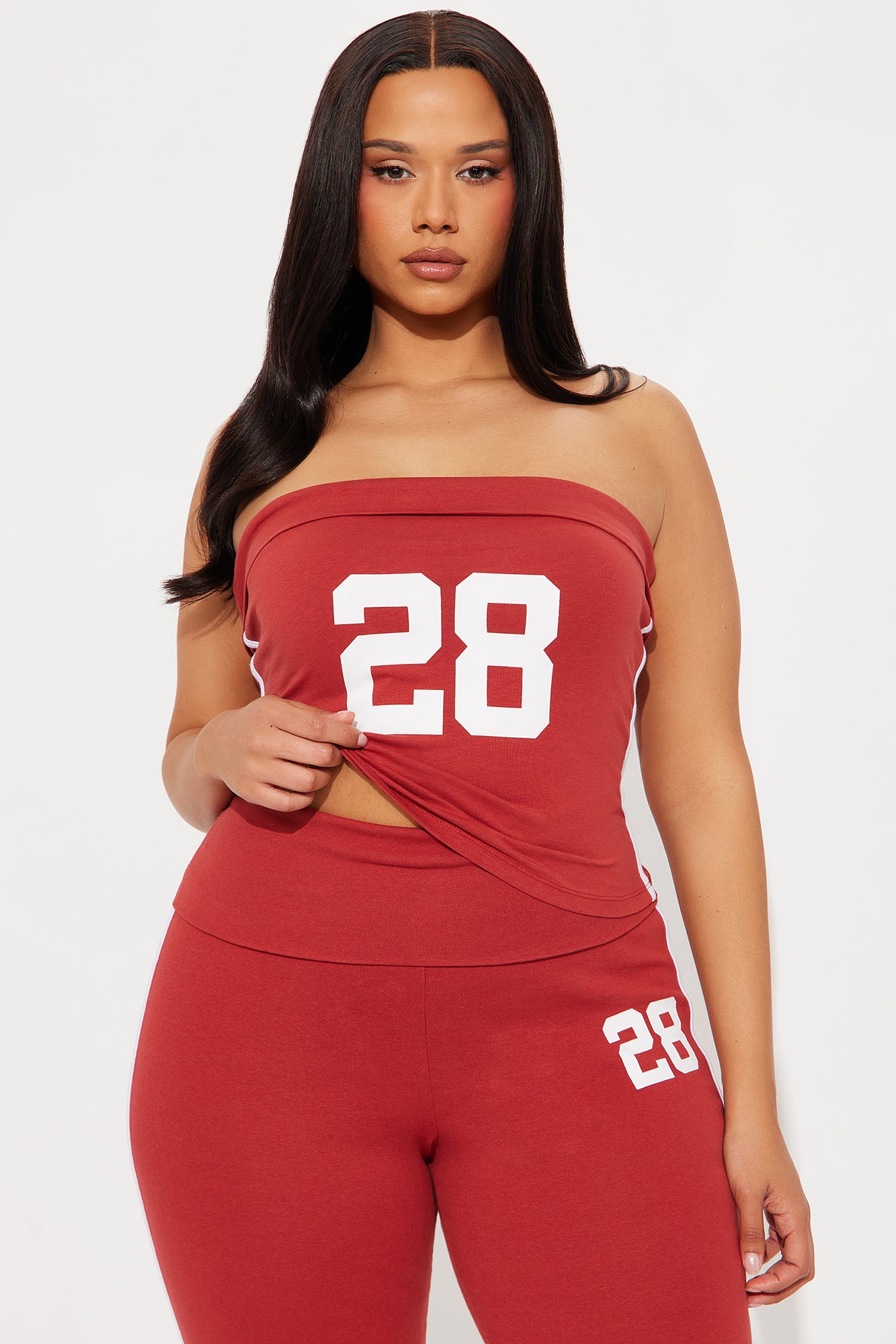 Jana 28 Pant Set - Red/combo - Image 5