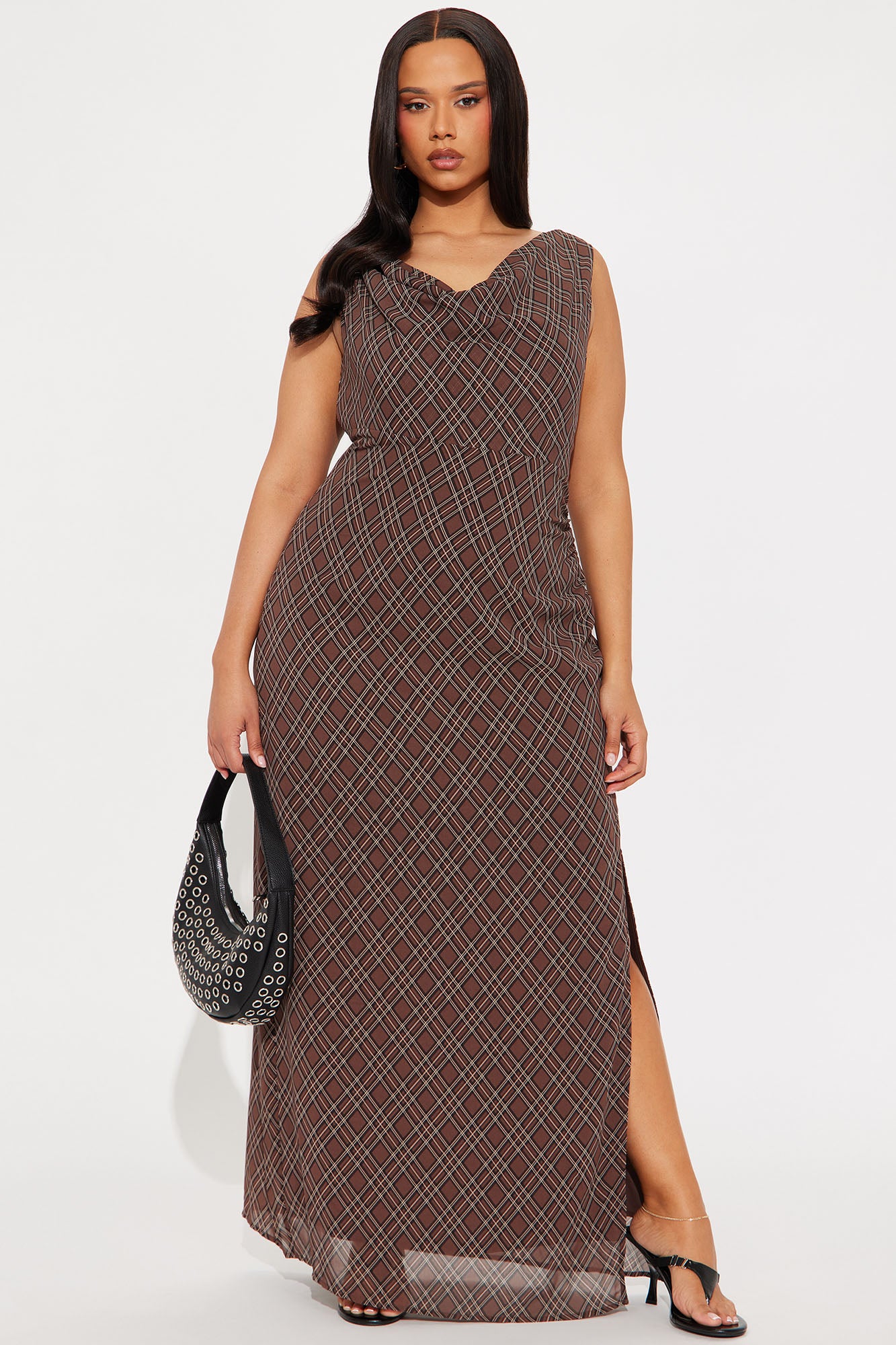 Cameron Plaid Maxi Dress - Brown/combo - Image 4