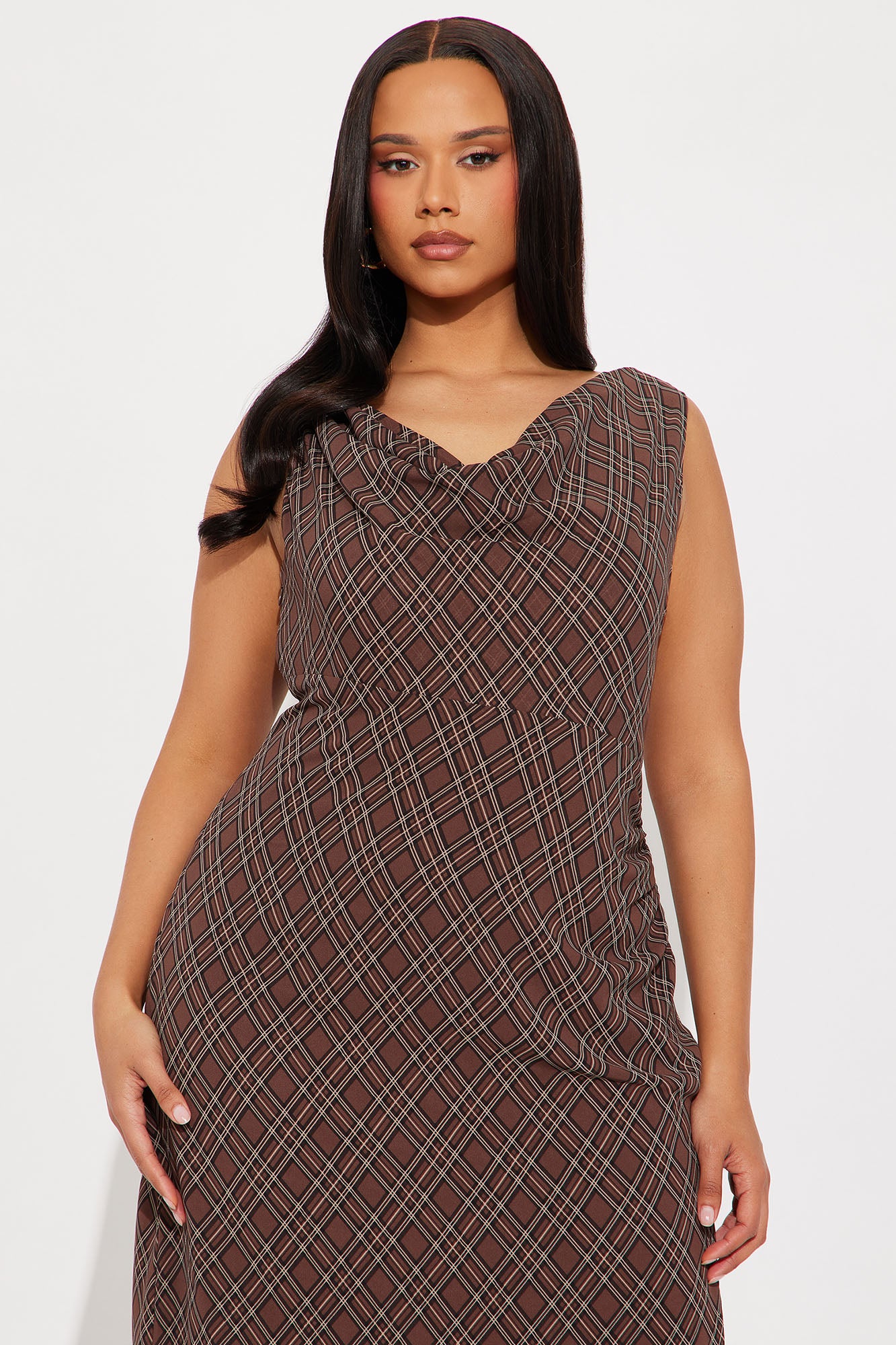 Cameron Plaid Maxi Dress - Brown/combo - Image 5