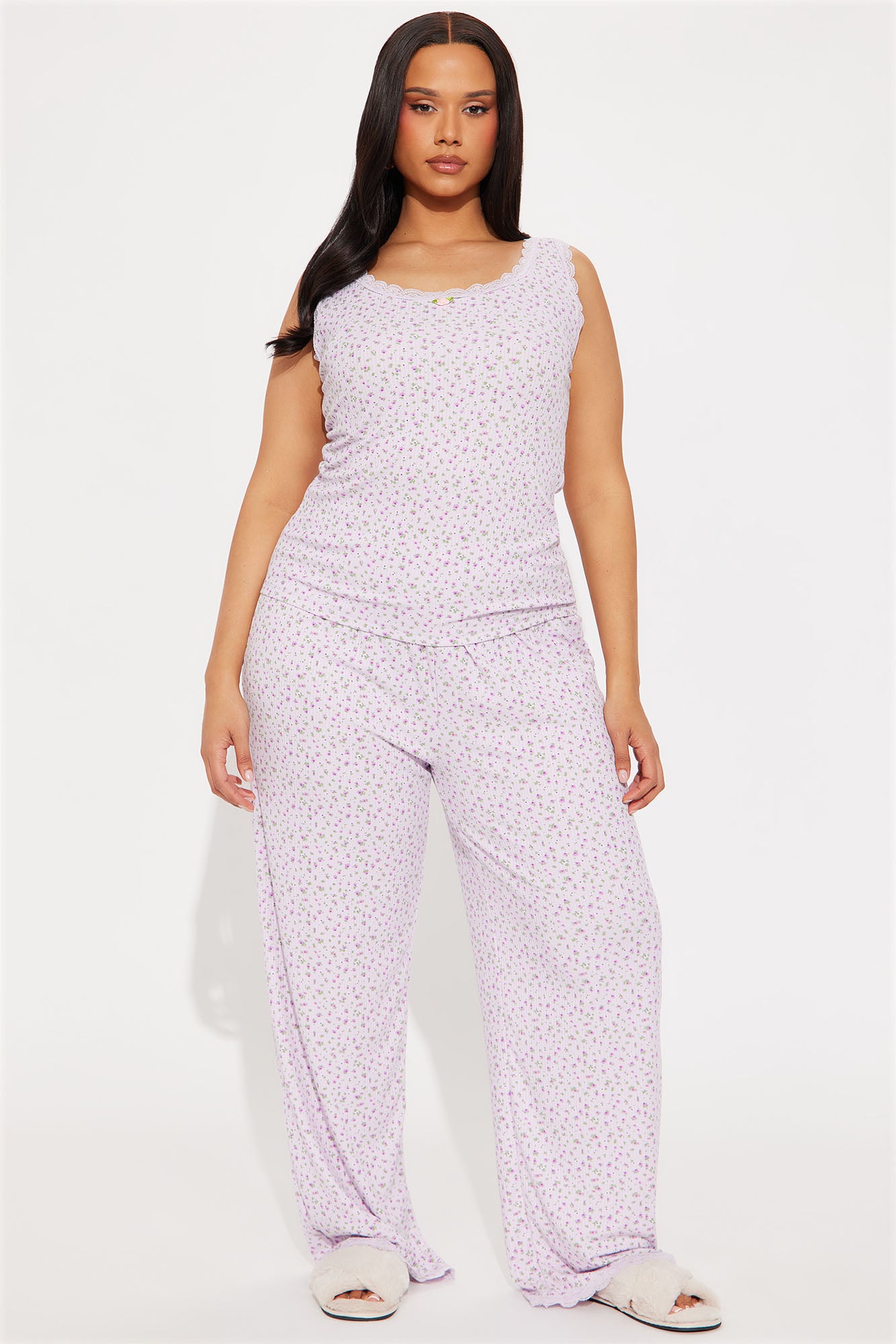 Dreamy Era Ribbed PJ Pant Set - Lavender - Image 4