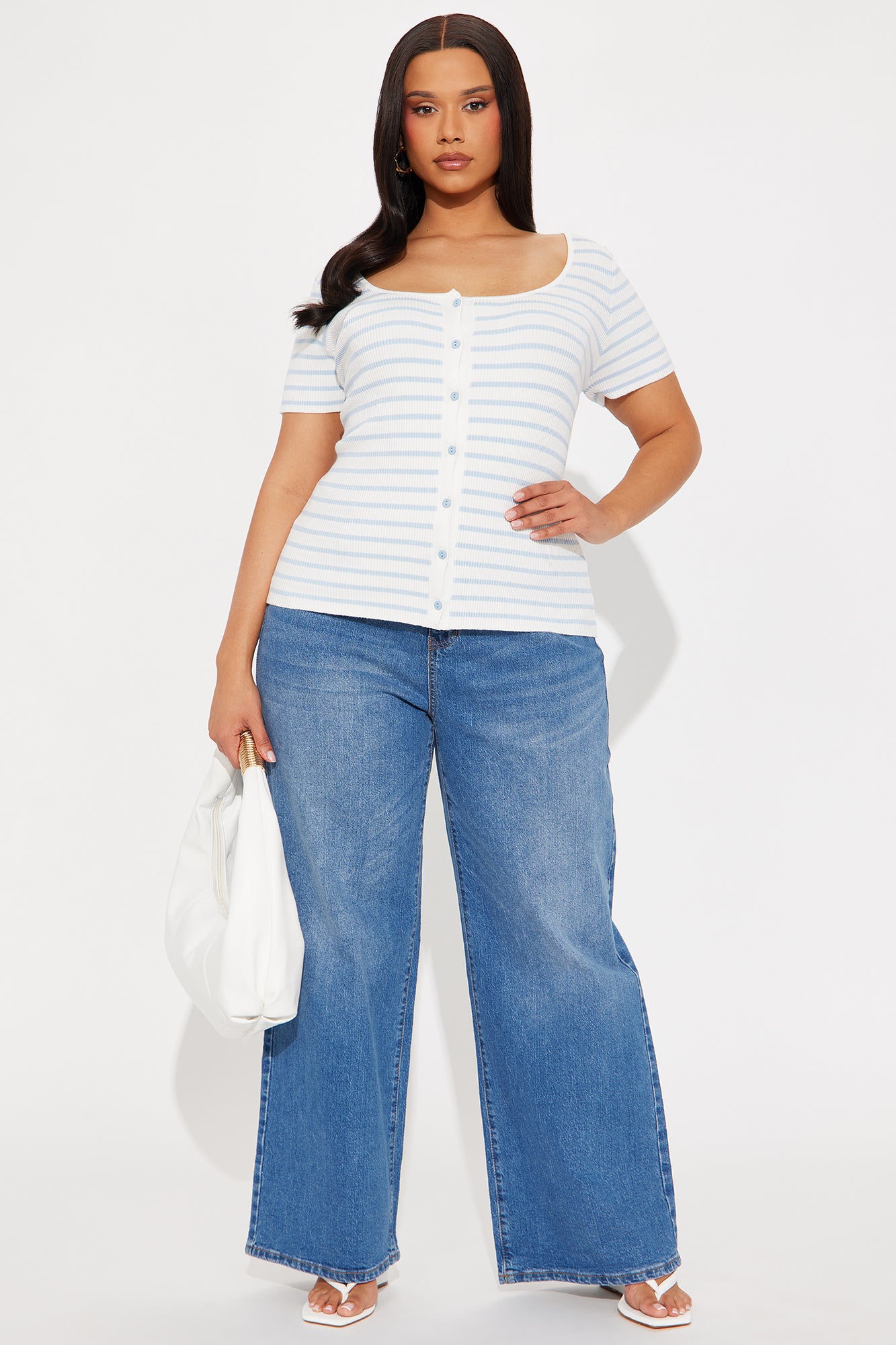 Kleo Striped Sweater Top - White/combo - Image 5
