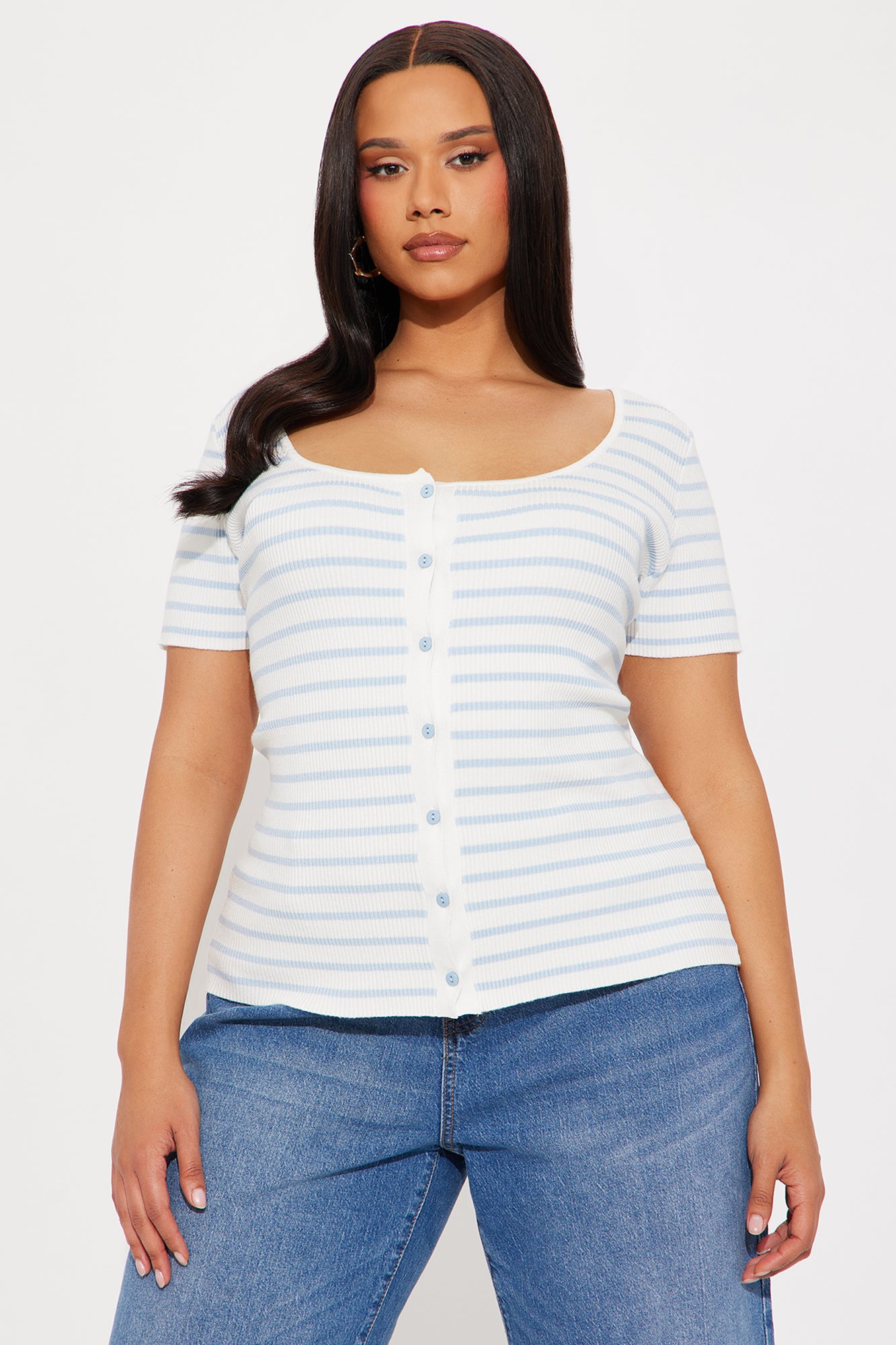 Kleo Striped Sweater Top - White/combo - Image 4