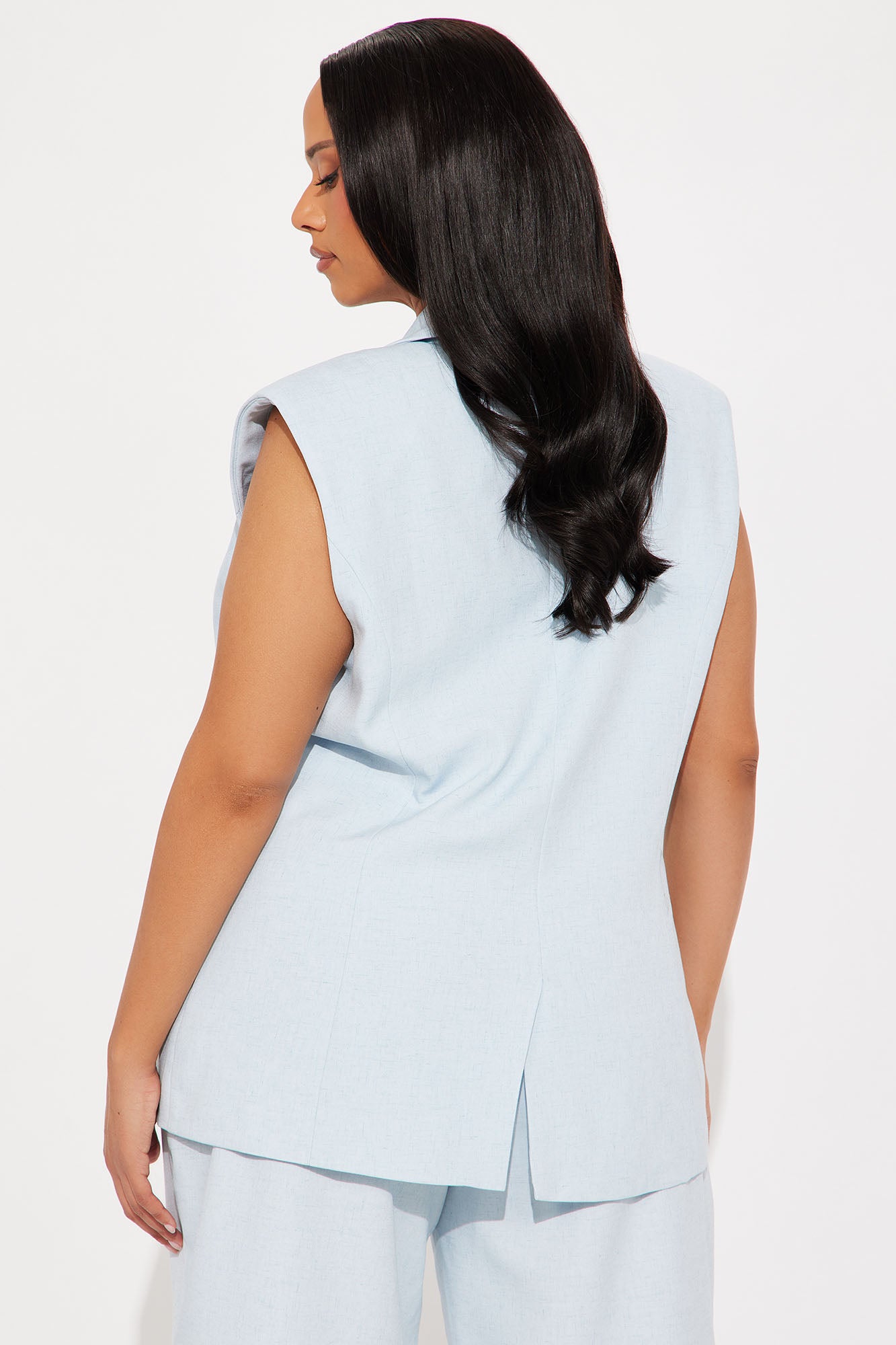 Paloma Linen Vest - Light Blue - Image 6