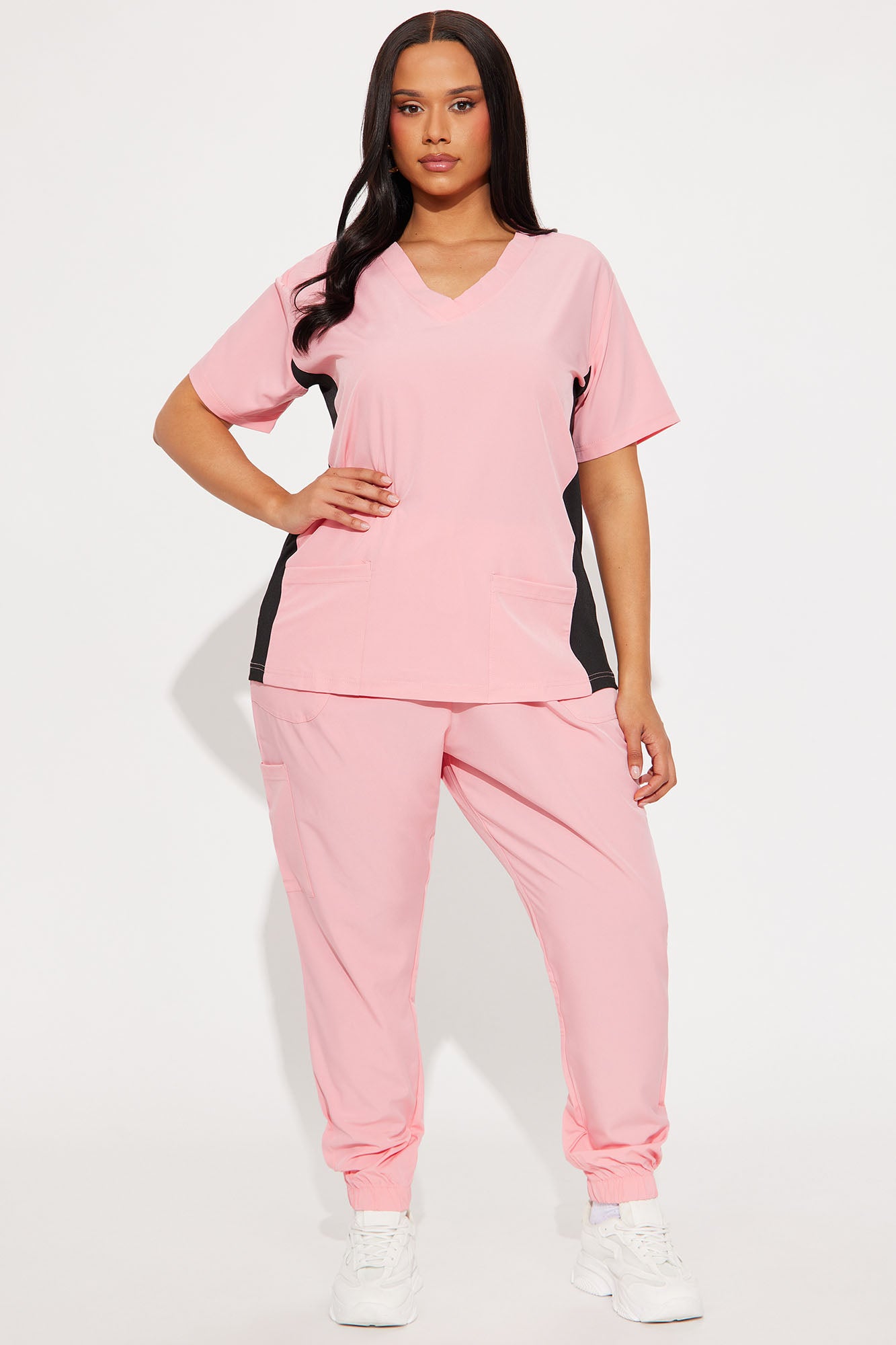 Get Better 4 Way Stretch Scrub Uniform Jogger Set - Peach - Image 4