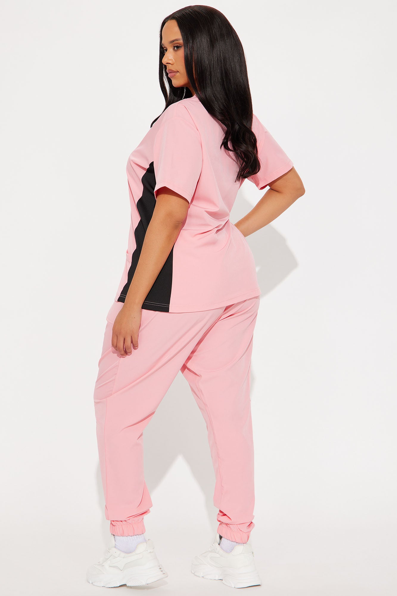 Get Better 4 Way Stretch Scrub Uniform Jogger Set - Peach - Image 6