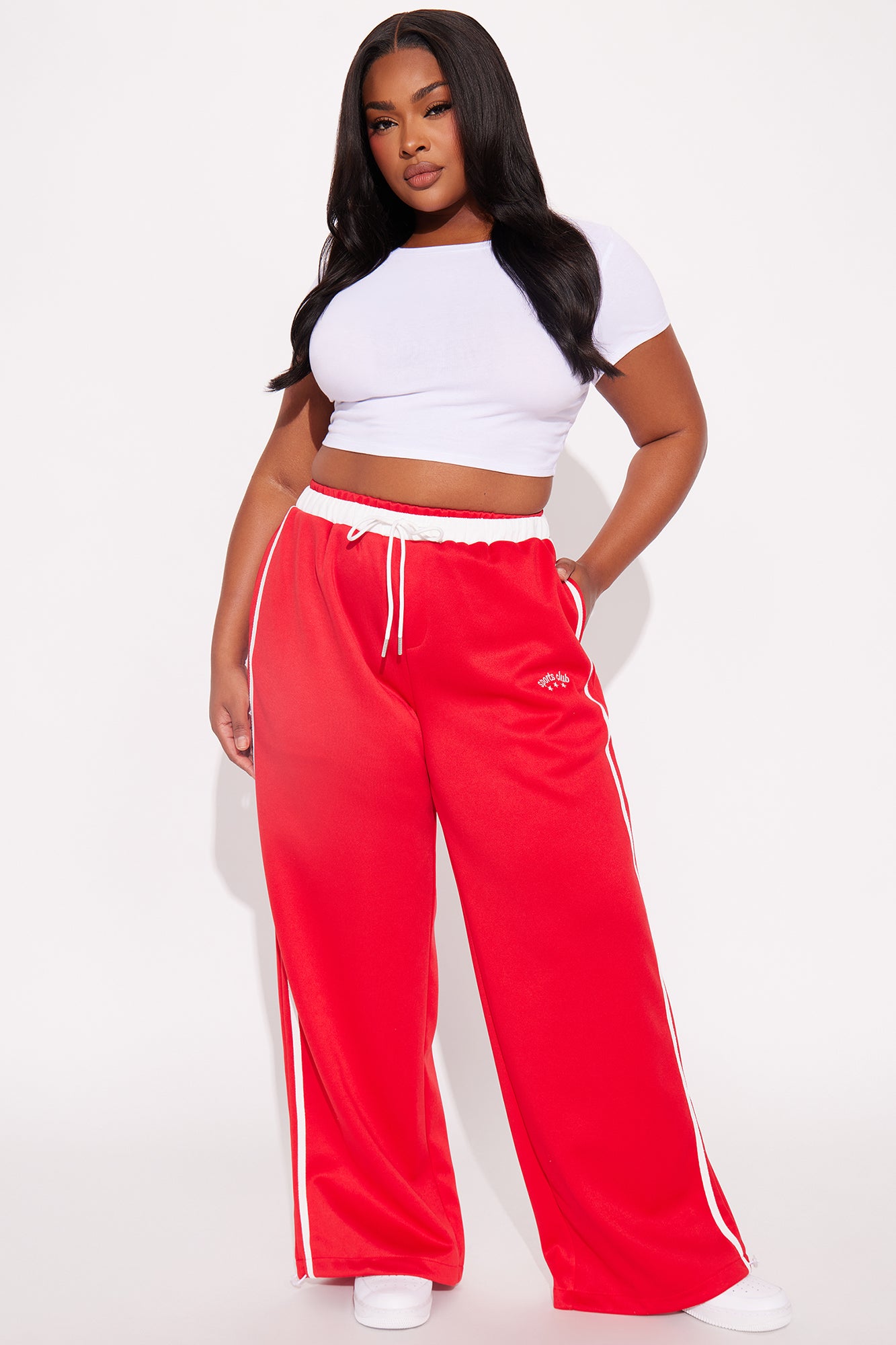 She's A Sport Double Waistband Track Pant - Red - Image 4