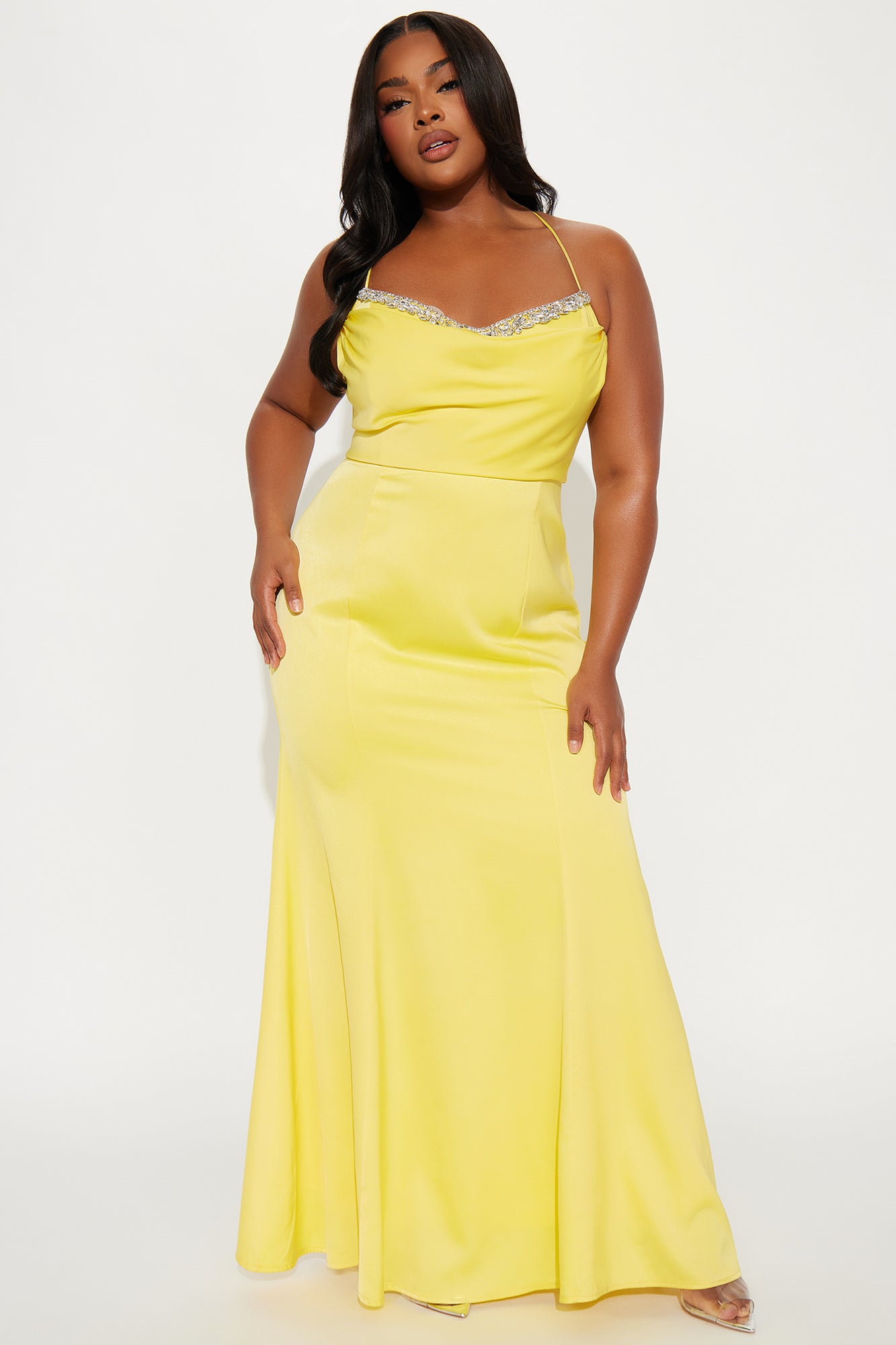 Anabelle Satin Gown - Butter Yellow - Image 4