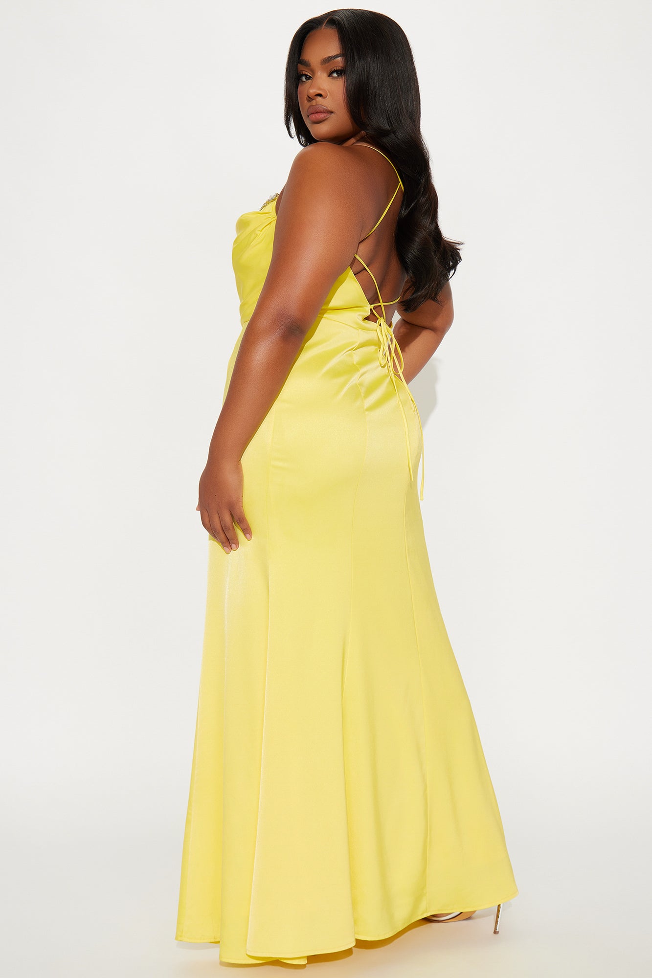 Anabelle Satin Gown - Butter Yellow - Image 6