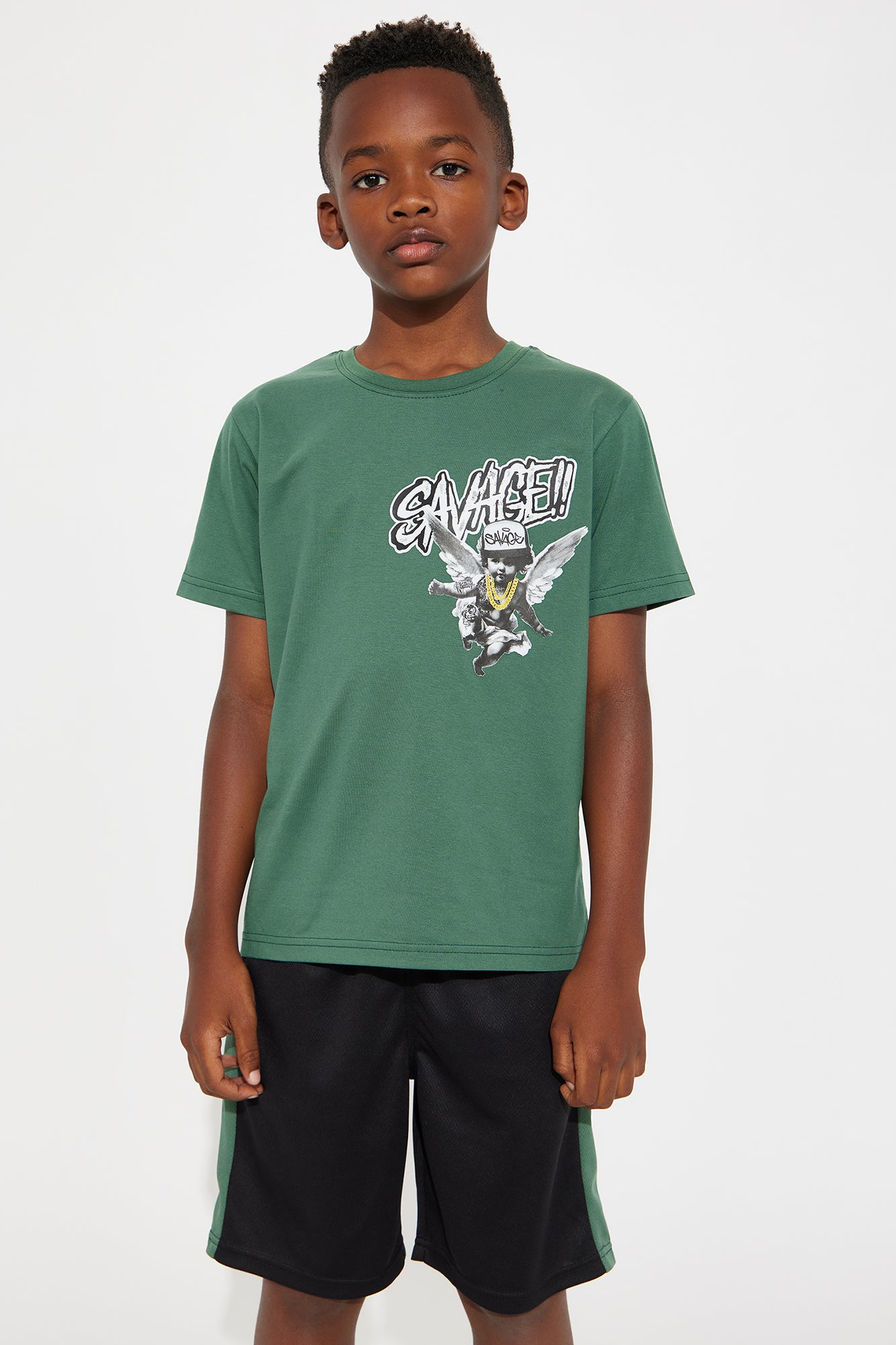 Mini Always Been Savage Short Set - Green/combo - Image 3