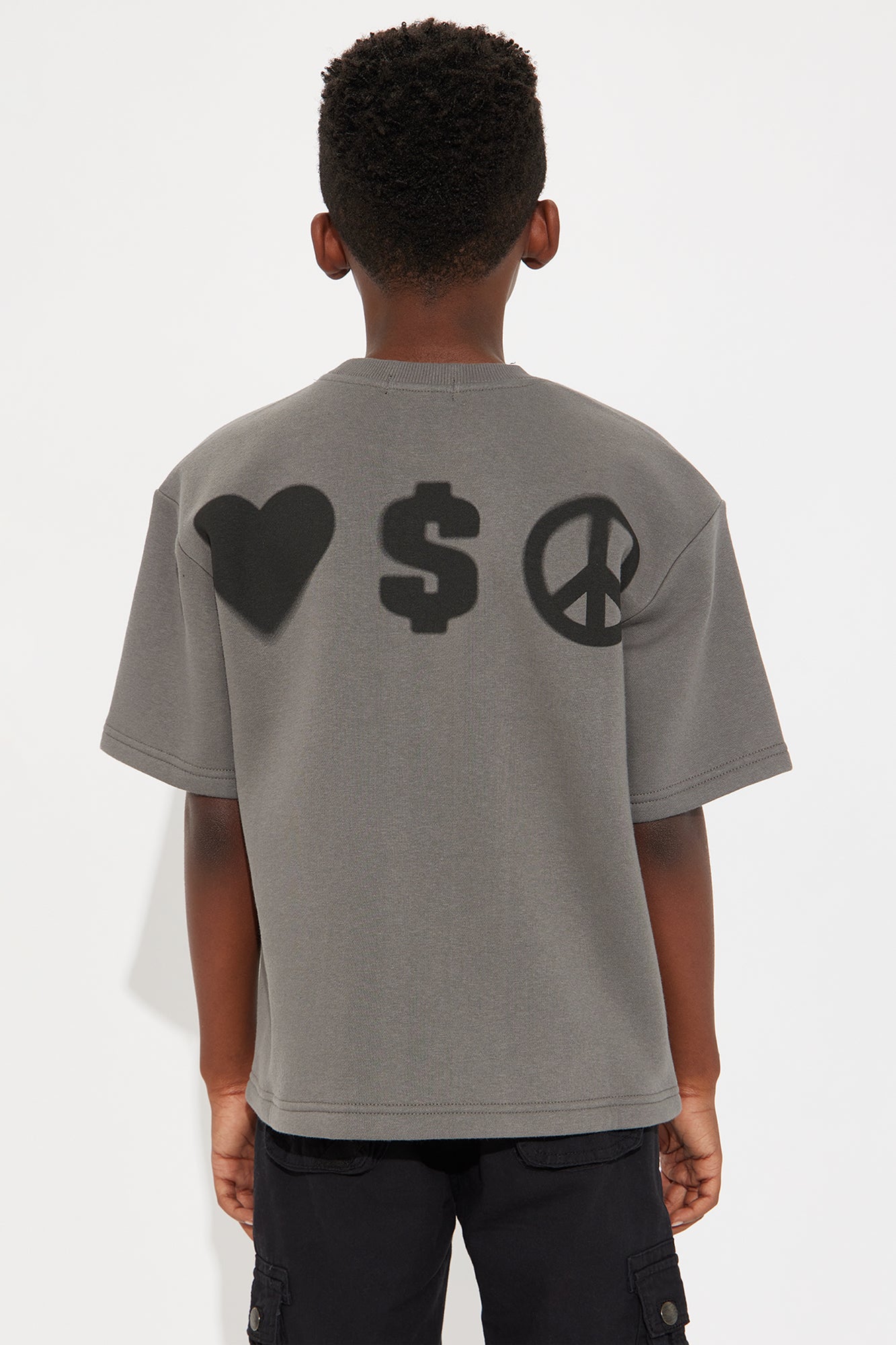 Mini Tyson Spray Paint Oversized Short Sleeve Tee - Grey/combo - Image 3