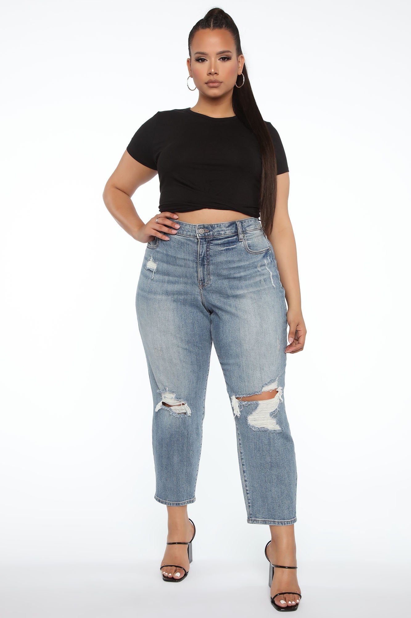 Holly Twist Front Tee - Black - Image 6