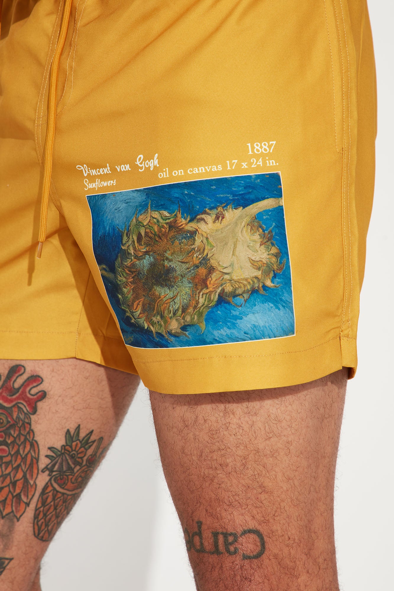 Van Gogh Swim Mid Trunk - Gold - Image 4