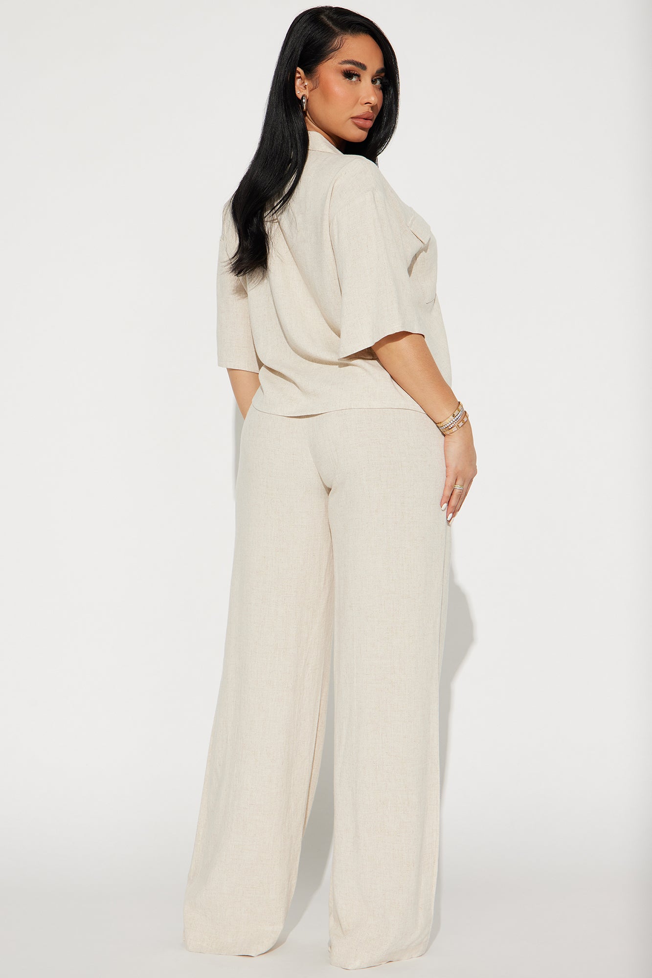 Roslyn Linen Pant Set - Oatmeal - Image 3