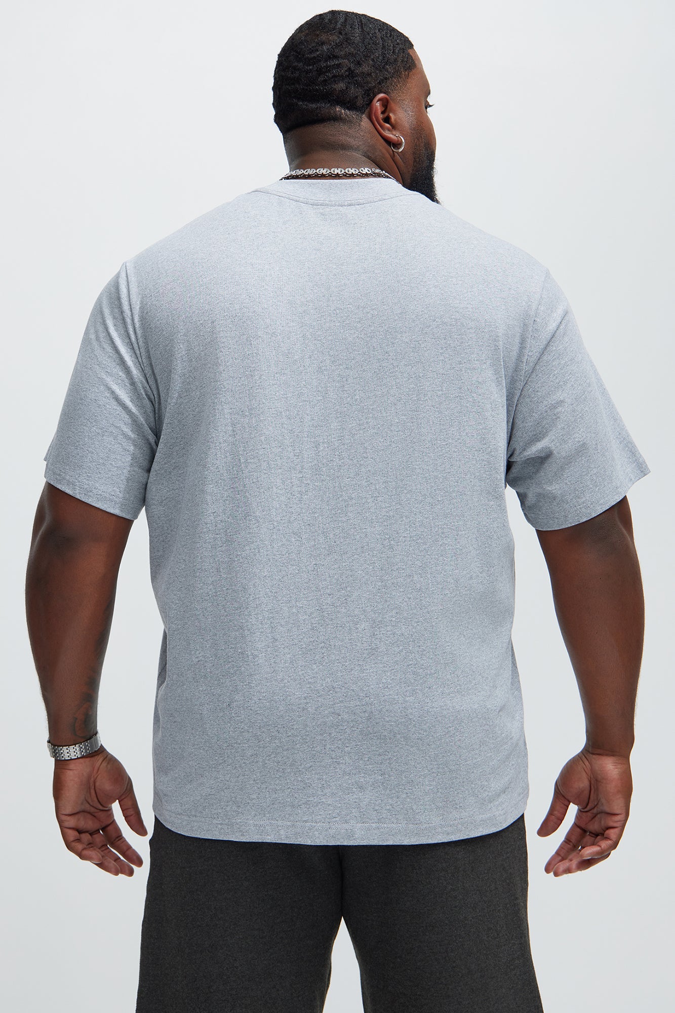 Oversized Heavyweight Short Sleeve Tee - Heather Grey - Image 6
